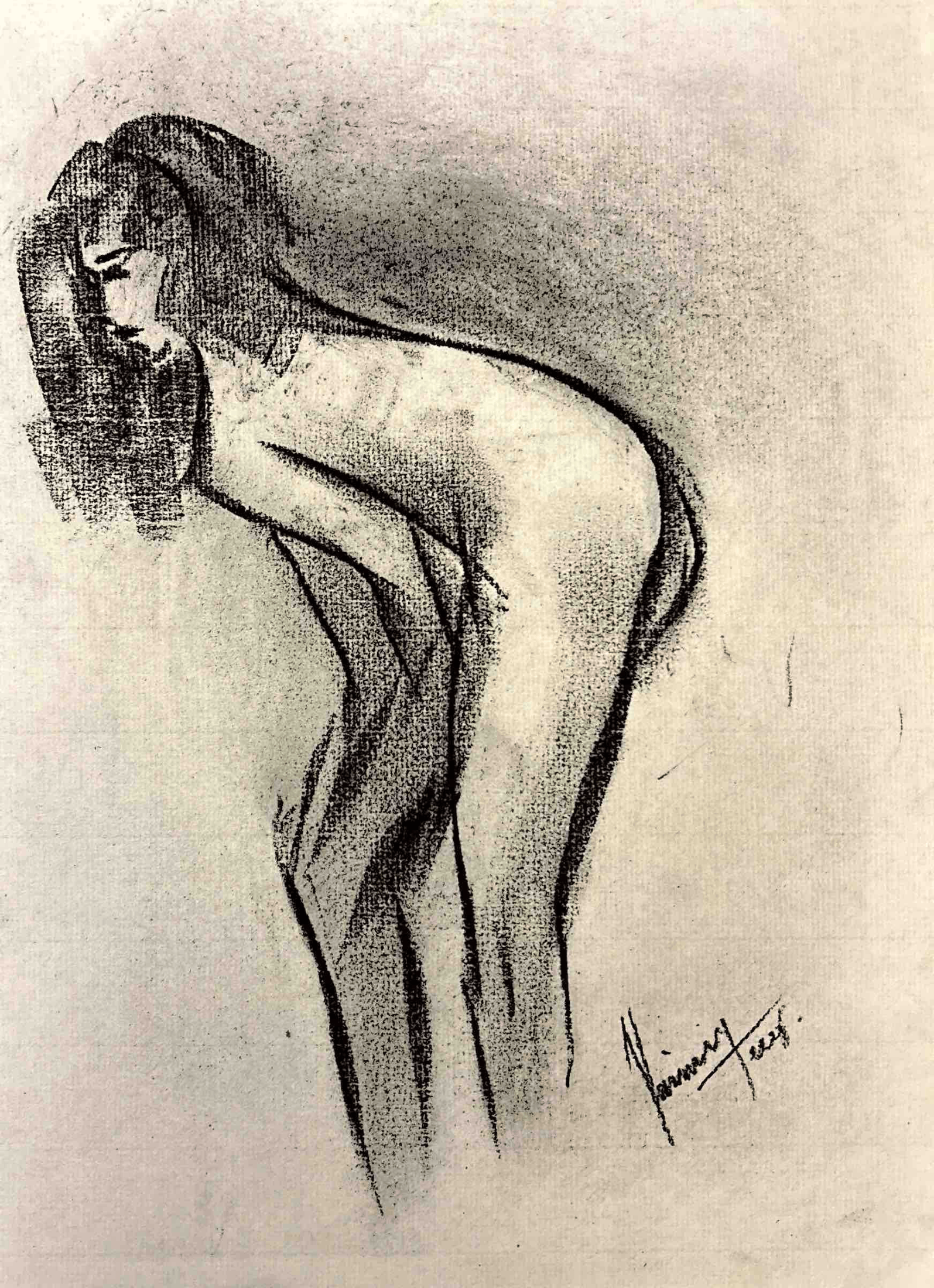 "Technical Warm-ups", charcoal on paper, 9 × 11.75 in., 2025