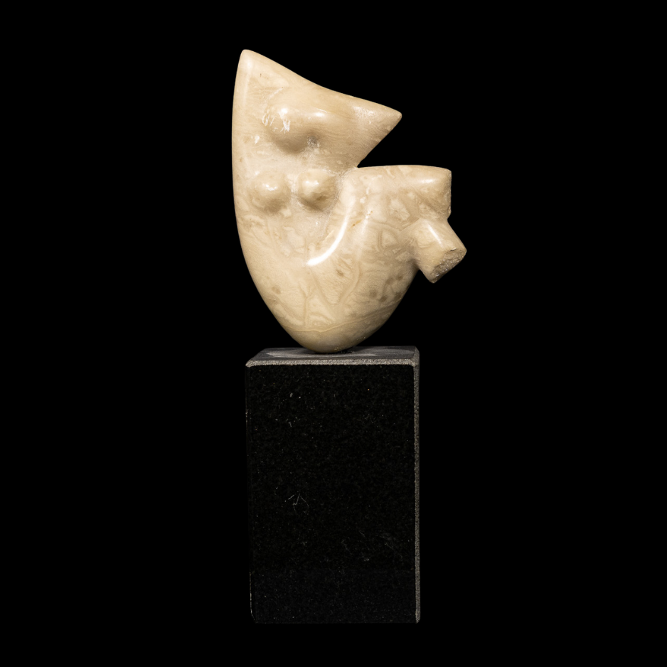 "Archetype", marble on granite base, 10 × 4 × 3 in., 2000