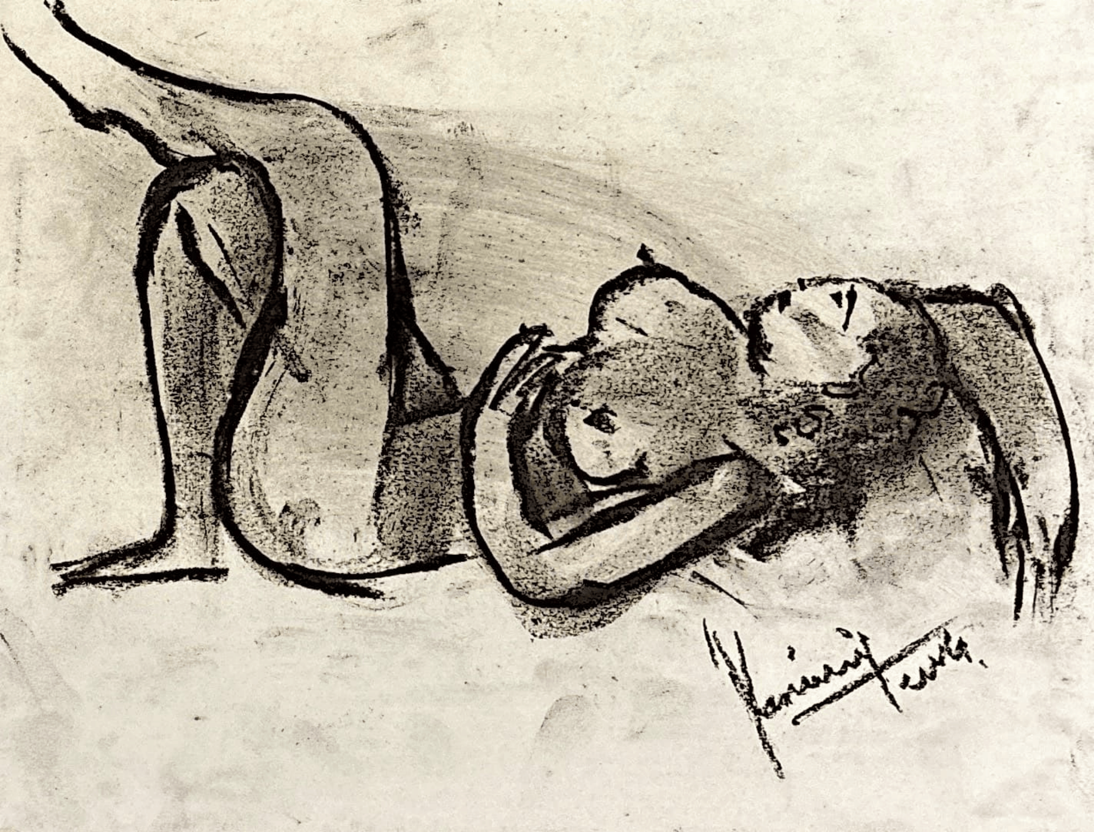 "Technical Warm-ups", charcoal on paper, 9 × 11.75 in., 2024