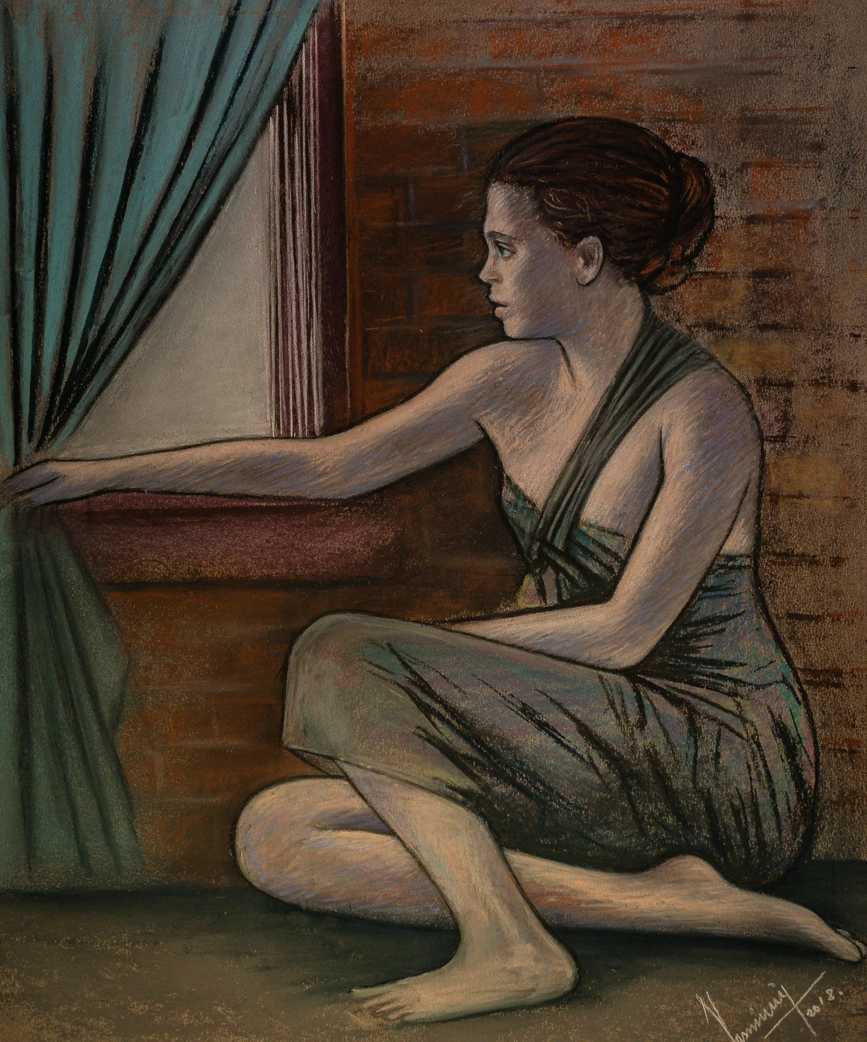 "The Watch", pastel on paper, 18 × 24 in., 2018