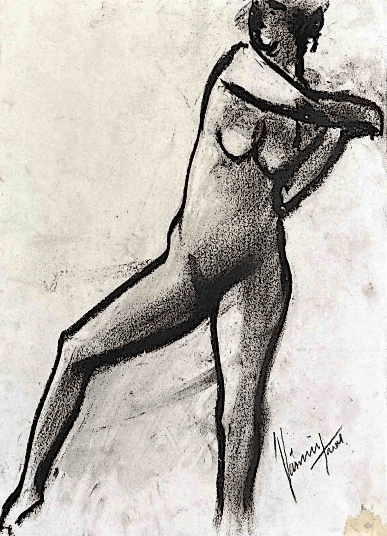 "Technical Warm-ups", charcoal on paper, 9 × 11.75 in., 2024