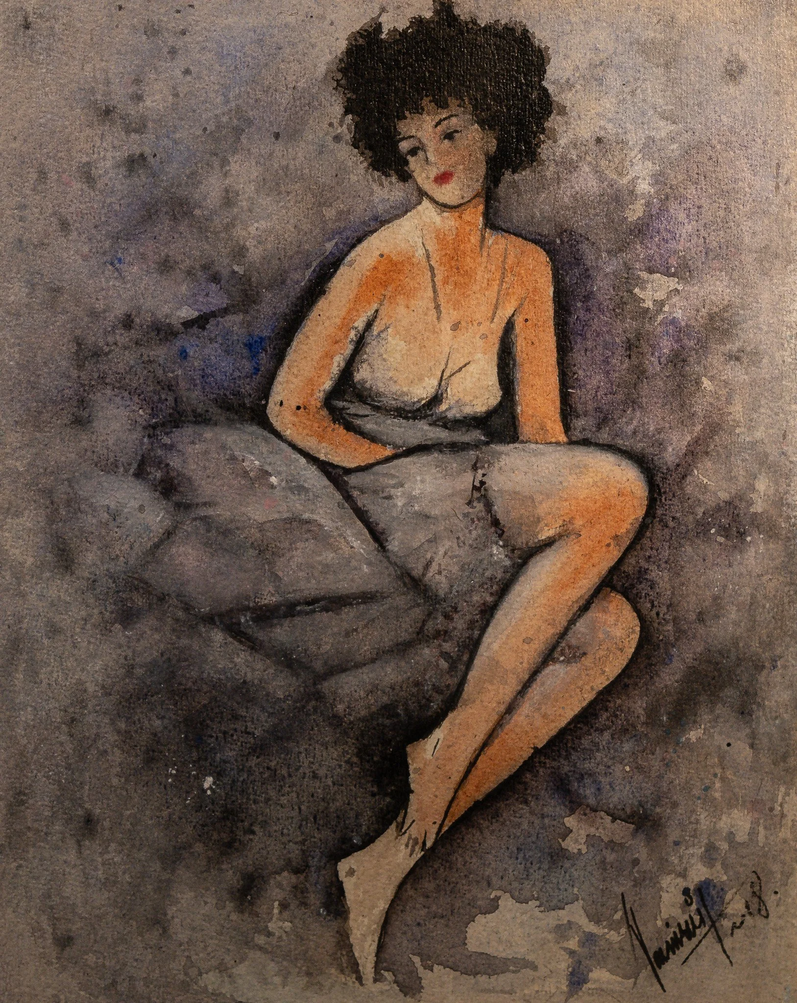 "Noir", watercolor on paper, 11× 14 in., 2018