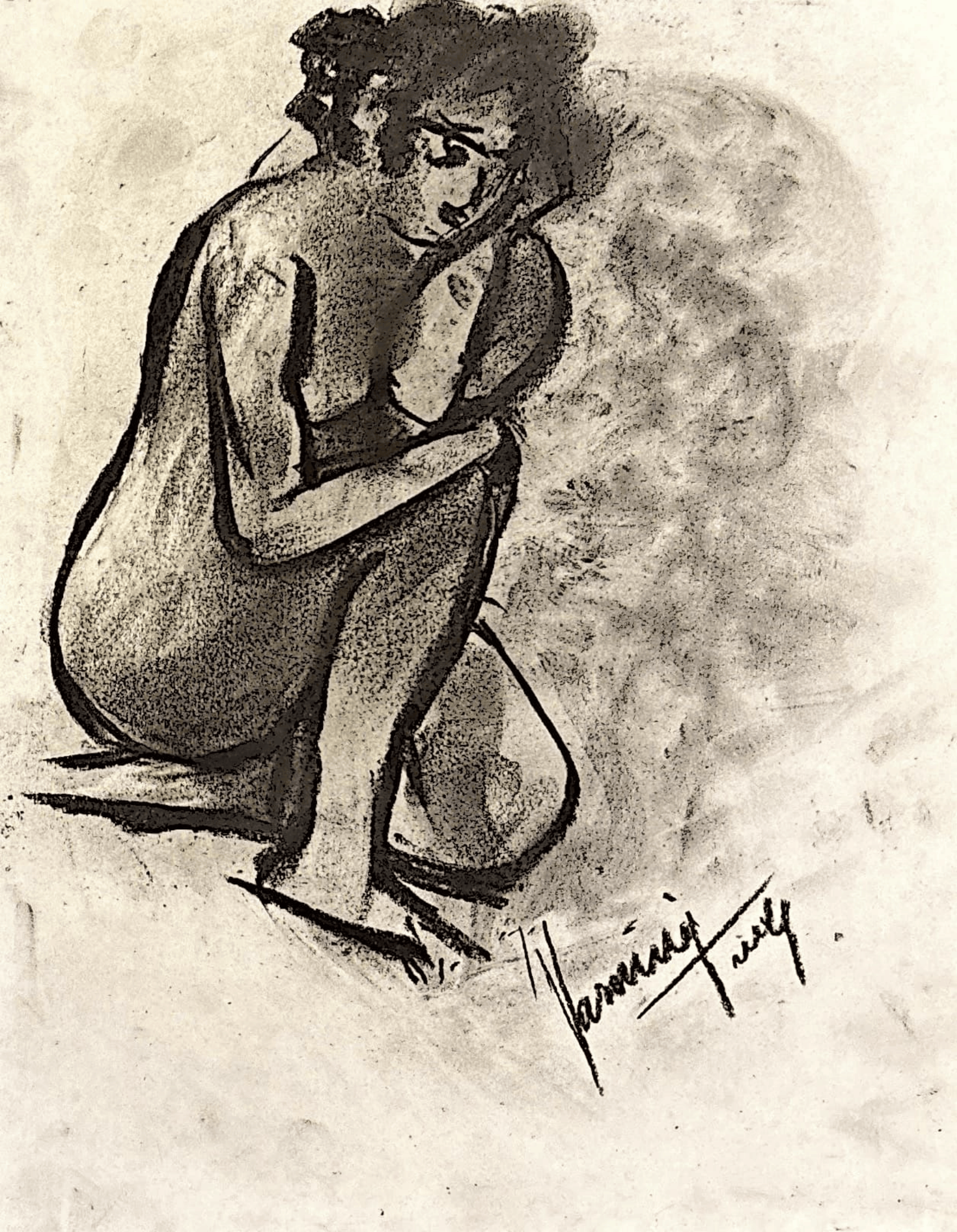 "Technical Warm-ups", charcoal on paper, 9 × 11.75 in., 2024