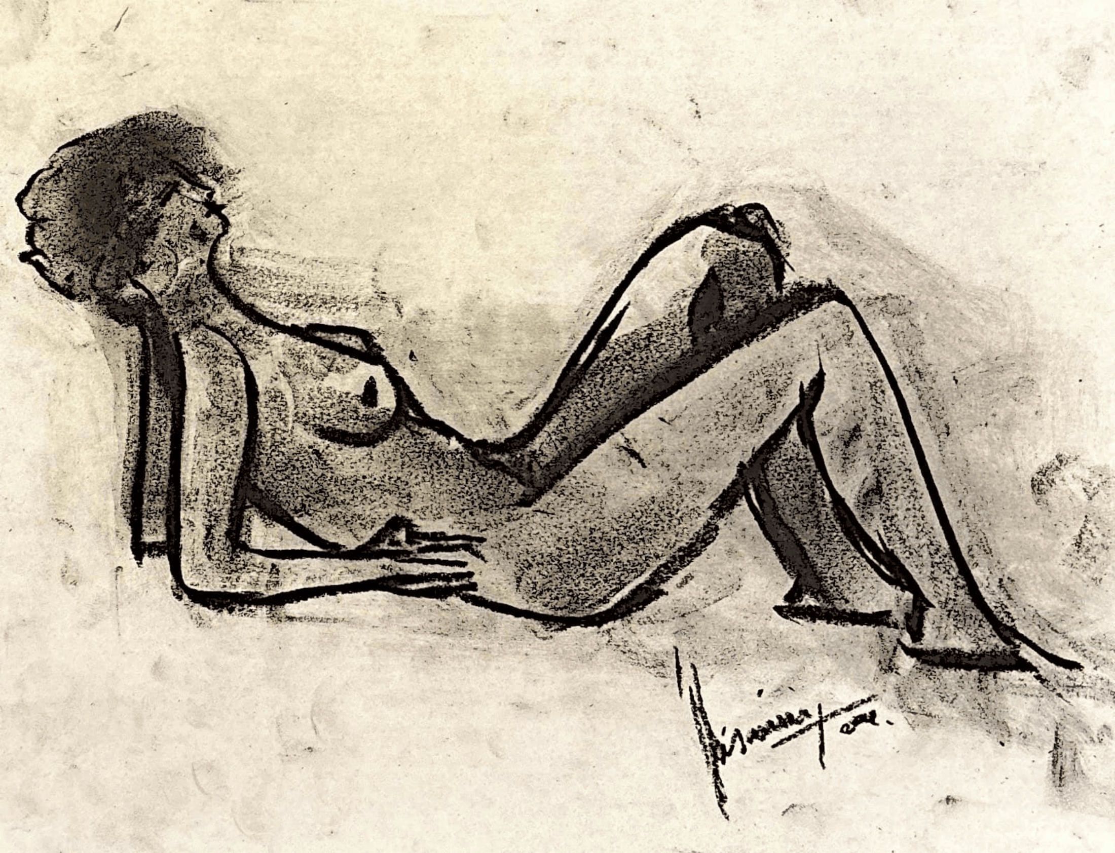 "Technical Warm-ups", charcoal on paper, 9 × 11.75 in., 2024