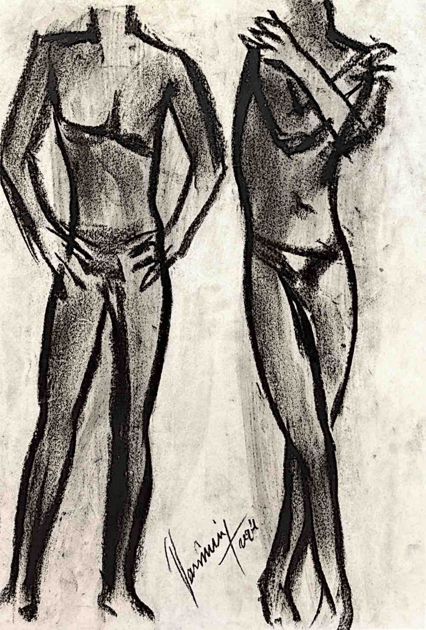 "Technical Warm-ups", charcoal on paper, 9 × 11.75 in., 2024