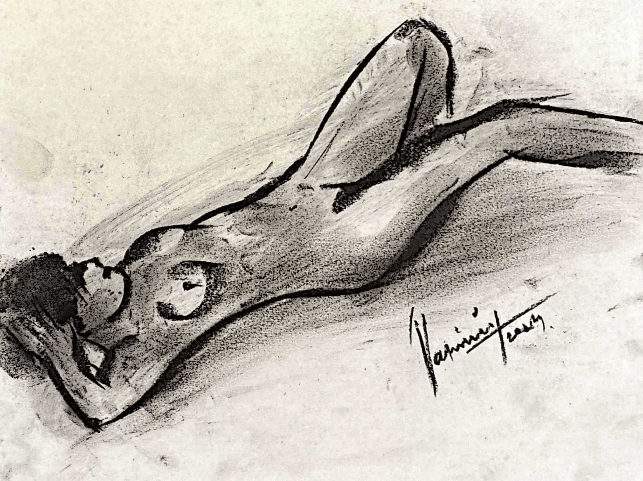 "Technical Warm-ups", charcoal on paper, 9 × 11.75 in., 2024