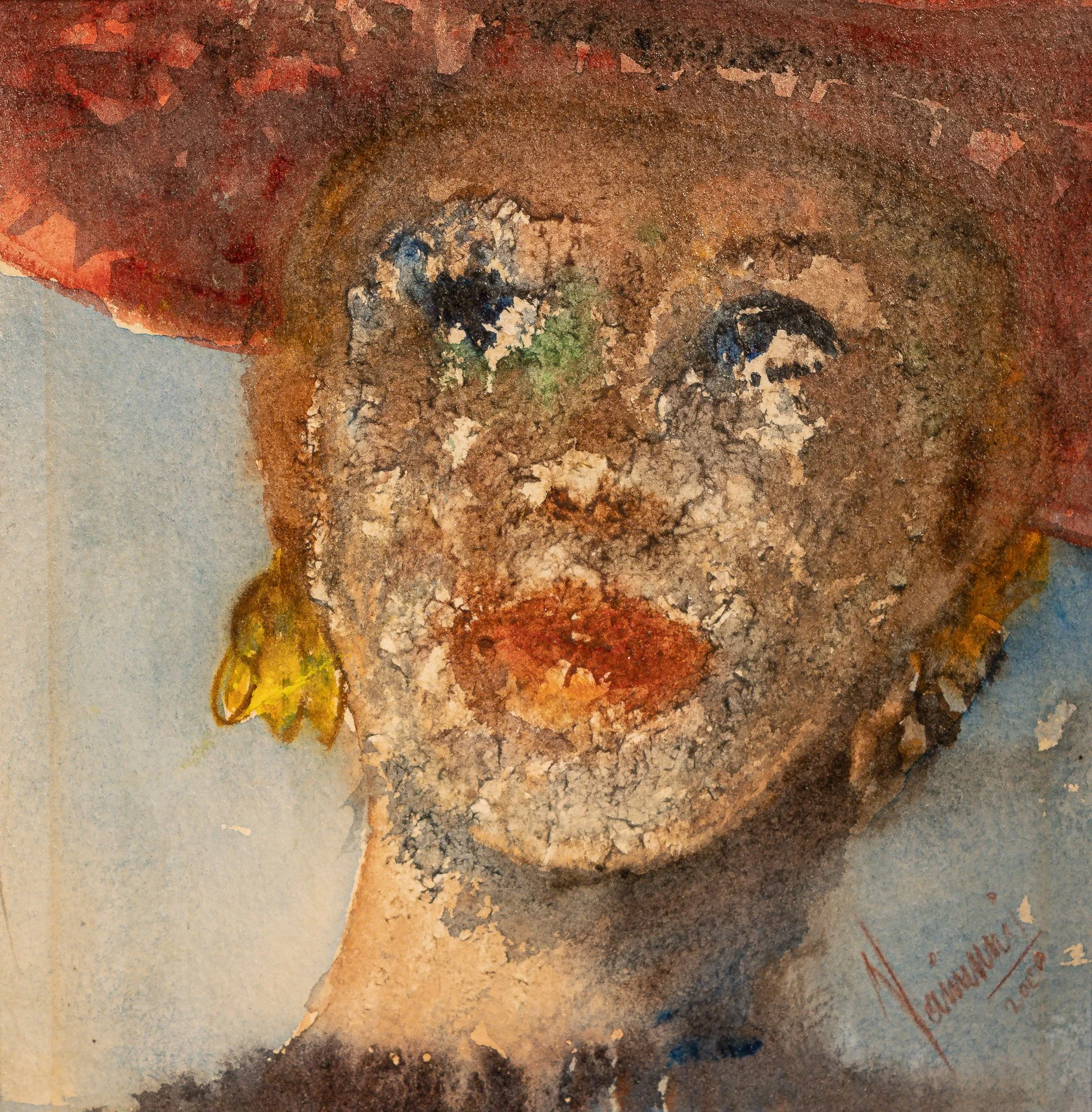 "Red Brim", watercolor on paper, 8 × 8 in., 2000