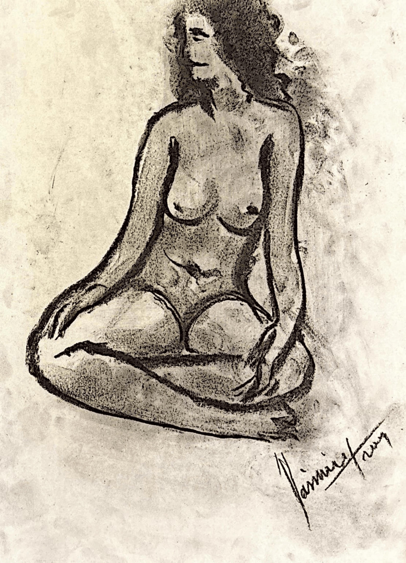 "Technical Warm-ups", charcoal on paper, 9 × 11.75 in., 2024