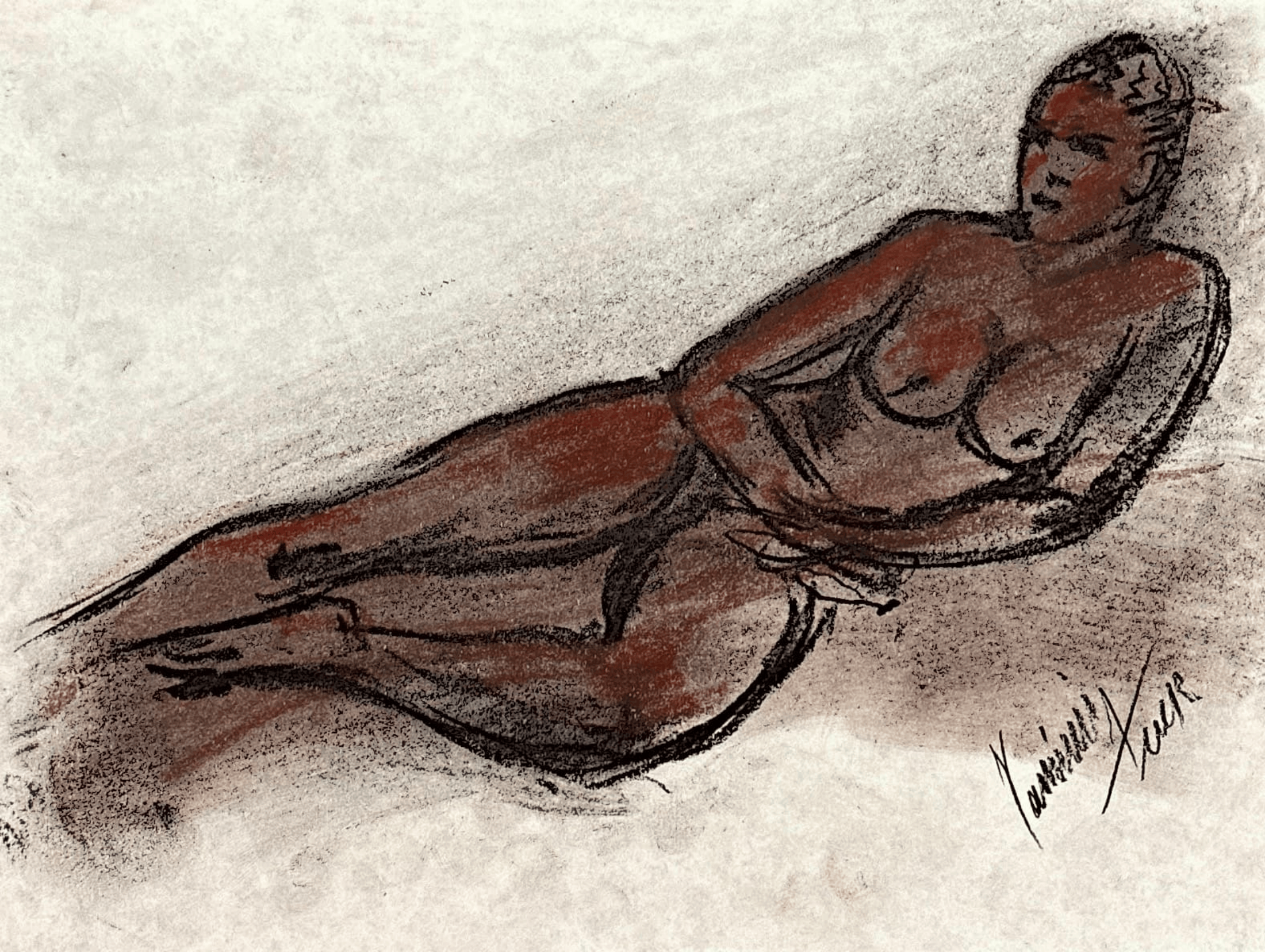 "Technical Warm-ups", charcoal on paper, 9 × 11.75 in., 2019