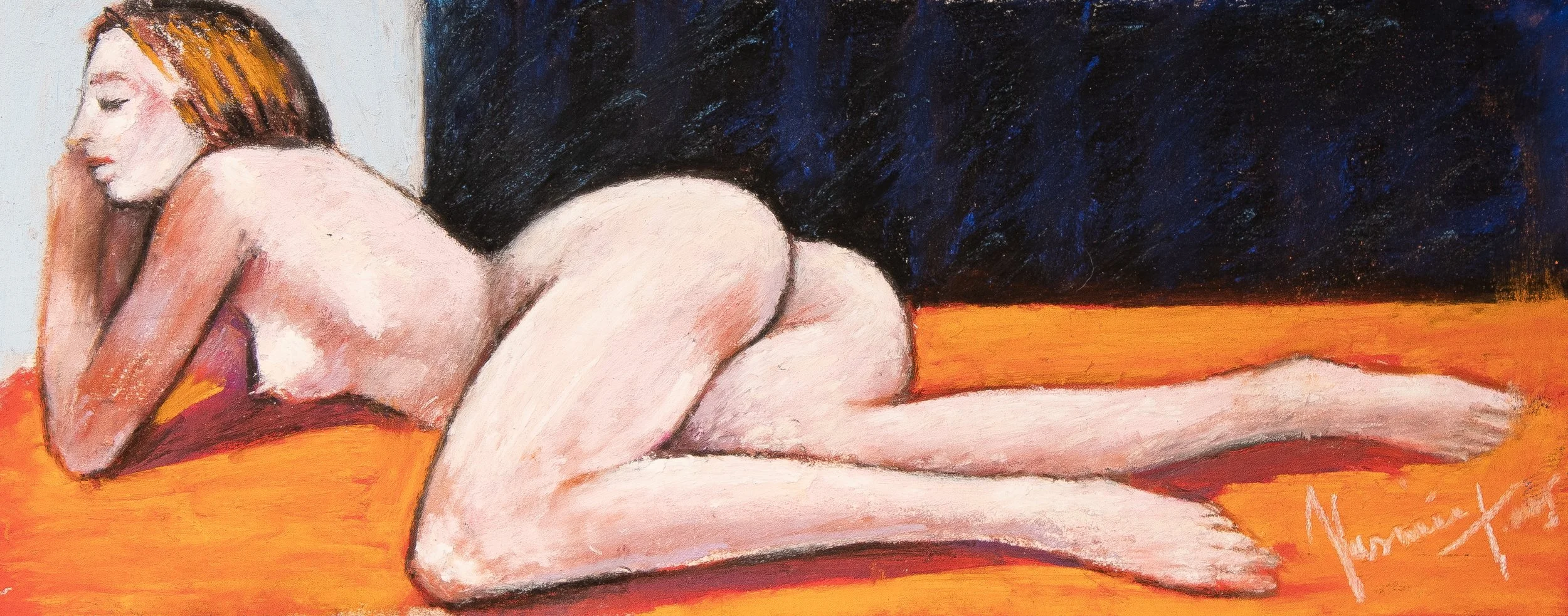 "Live Figure Studies", pastel on paper, 4 × 9 in., 2025