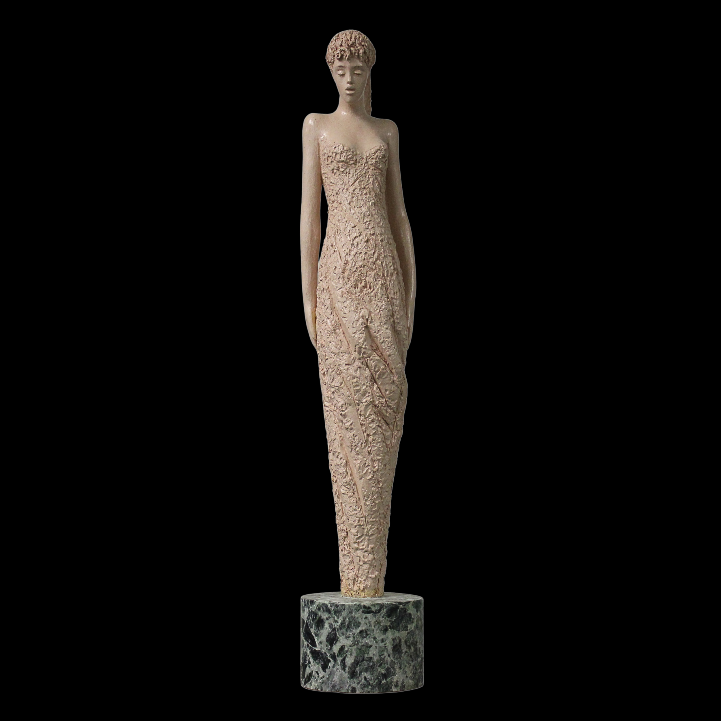 "Eternal", terracotta on granite base, 27 × 5 × 5 in., 2020