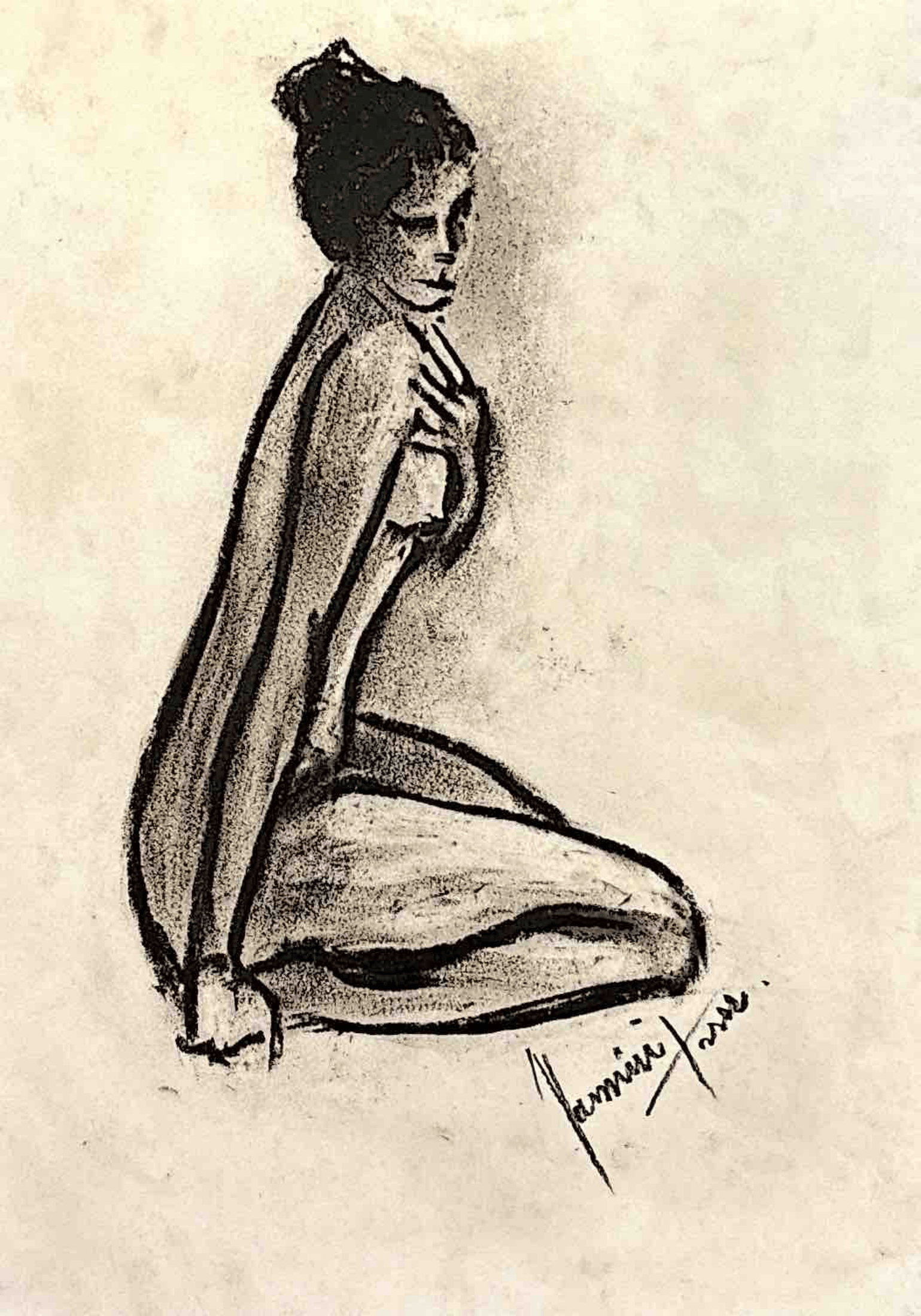 "Technical Warm-ups", charcoal on paper, 9 × 11.75 in., 2022