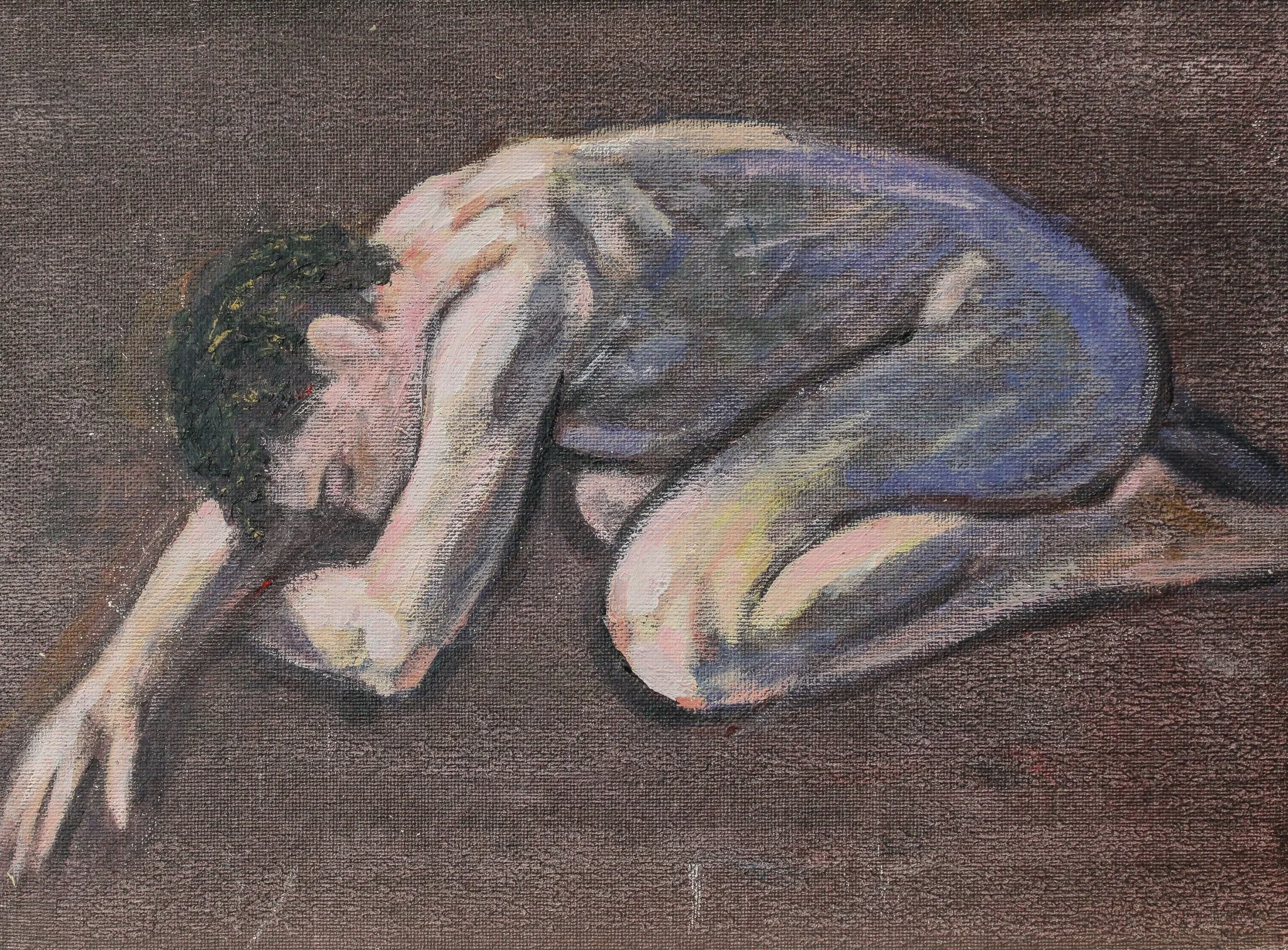 "Burden", acrylic on canvas, 9 × 12 in., 2018