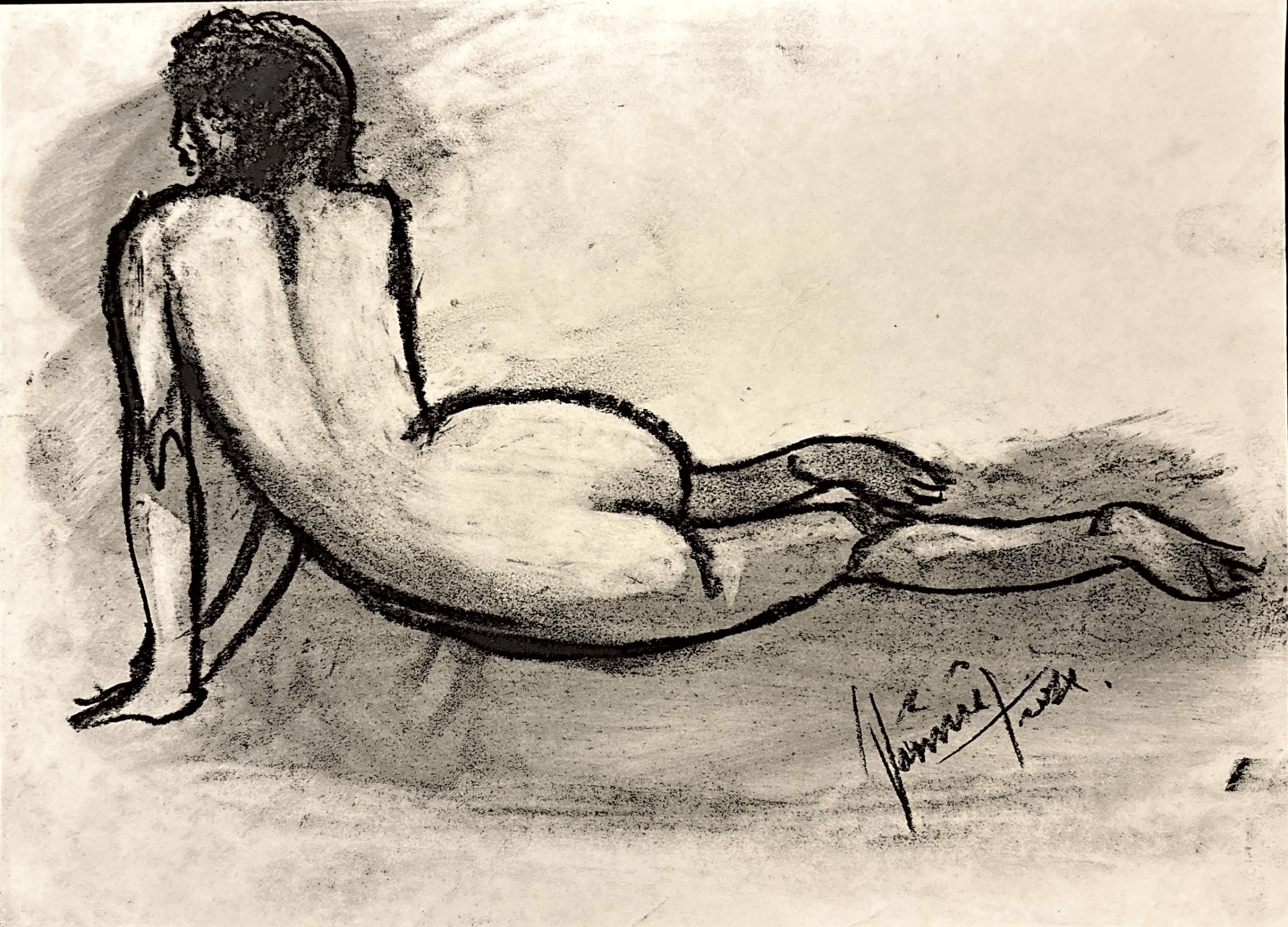 "Technical Warm-ups", charcoal on paper, 9 × 11.75 in., 2024