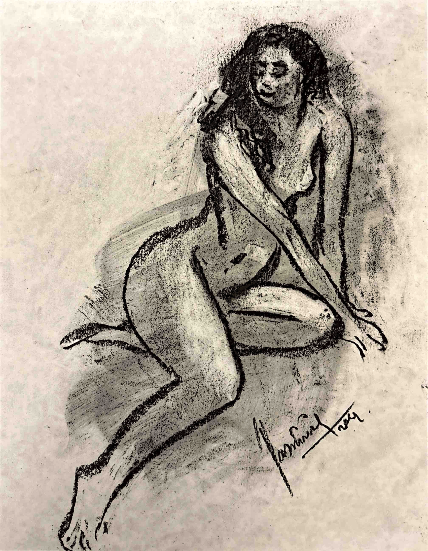 "Technical Warm-ups", charcoal on paper, 9 × 11.75 in., 2024