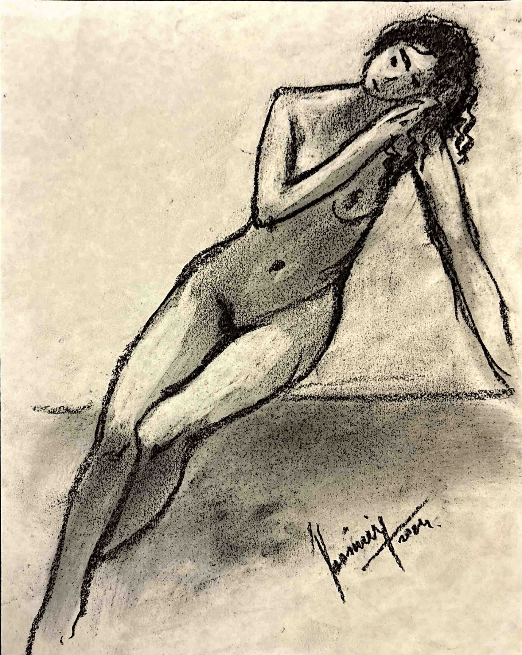 "Technical Warm-ups", charcoal on paper, 9 × 11.75 in., 2024