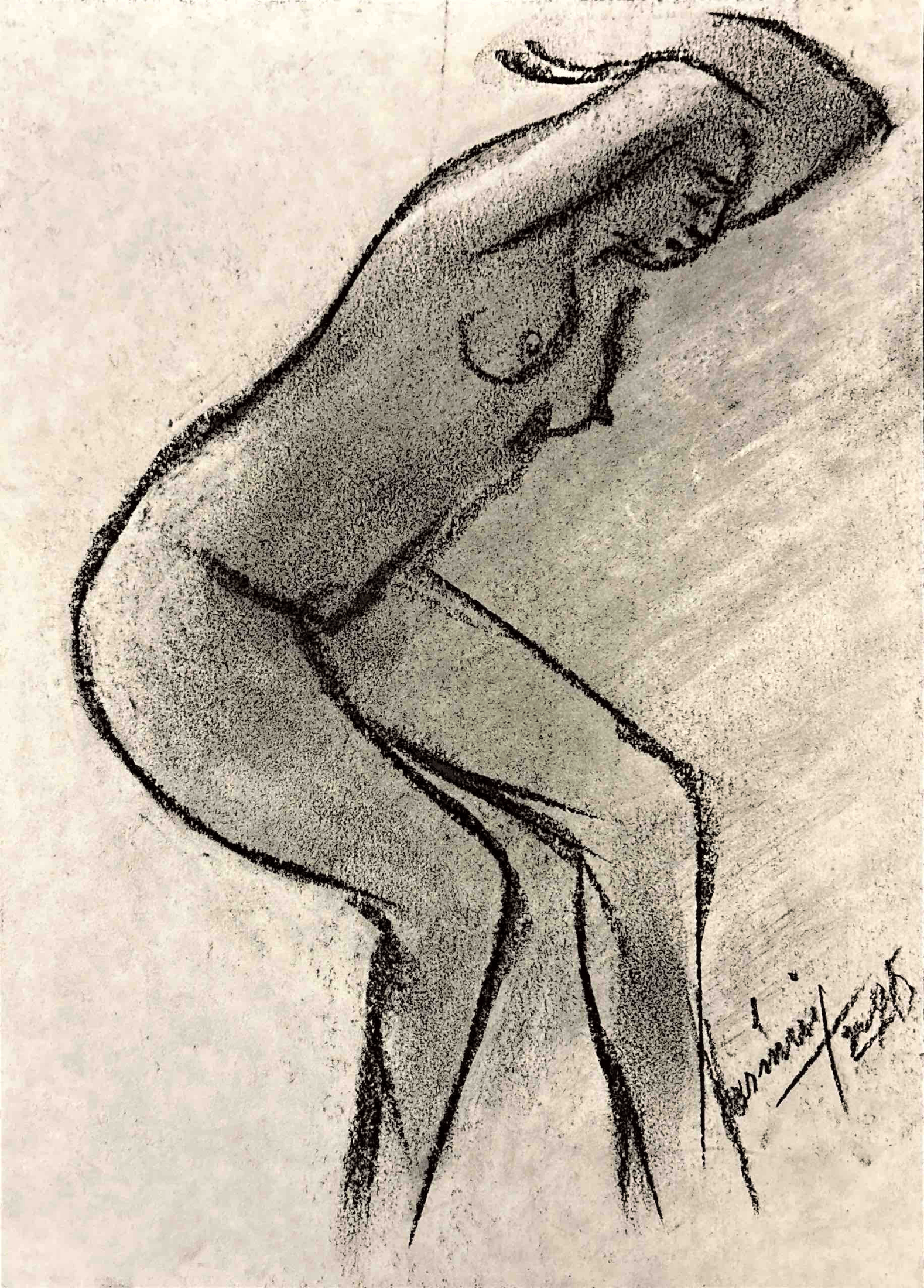 "Technical Warm-ups", charcoal on paper, 9 × 11.75 in., 2025