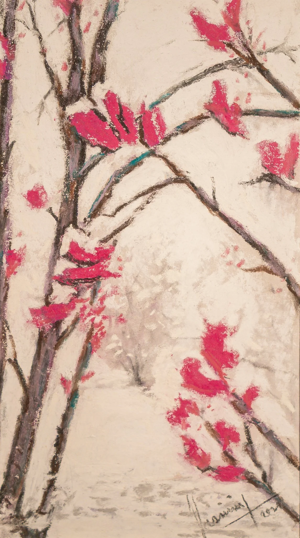 "Fuchsia", pastel on paper, 5 × 9 in., 2017