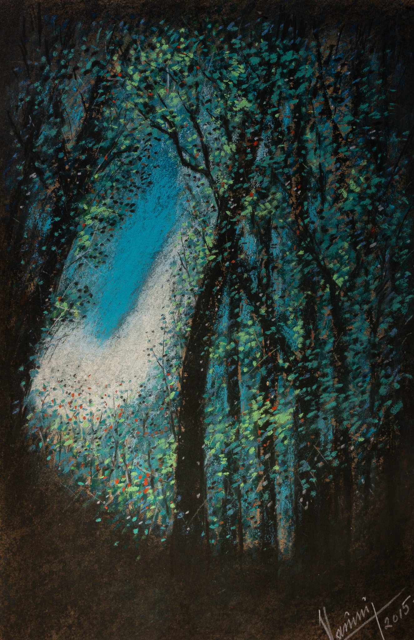 "Obsidian", pastel on paper, 12 × 18 in., 2015