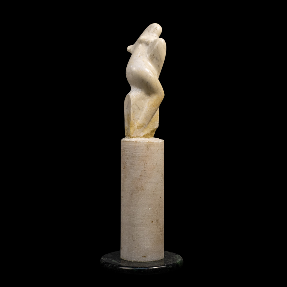 "Contrapposto", marble on marble base, 11.5 × 2 × 2 in., 2007