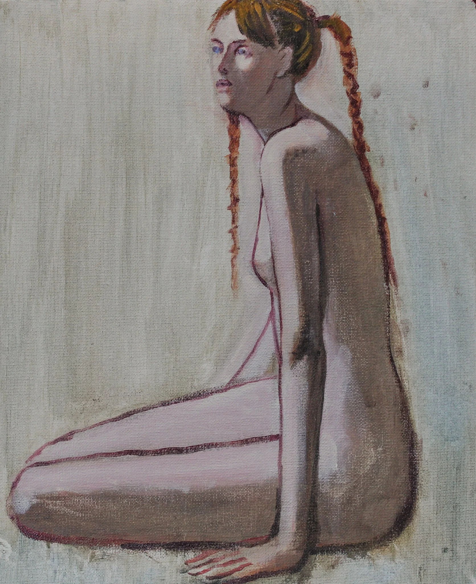 "The Waiting", acrylic on canvas, 12 × 16 in., 2018