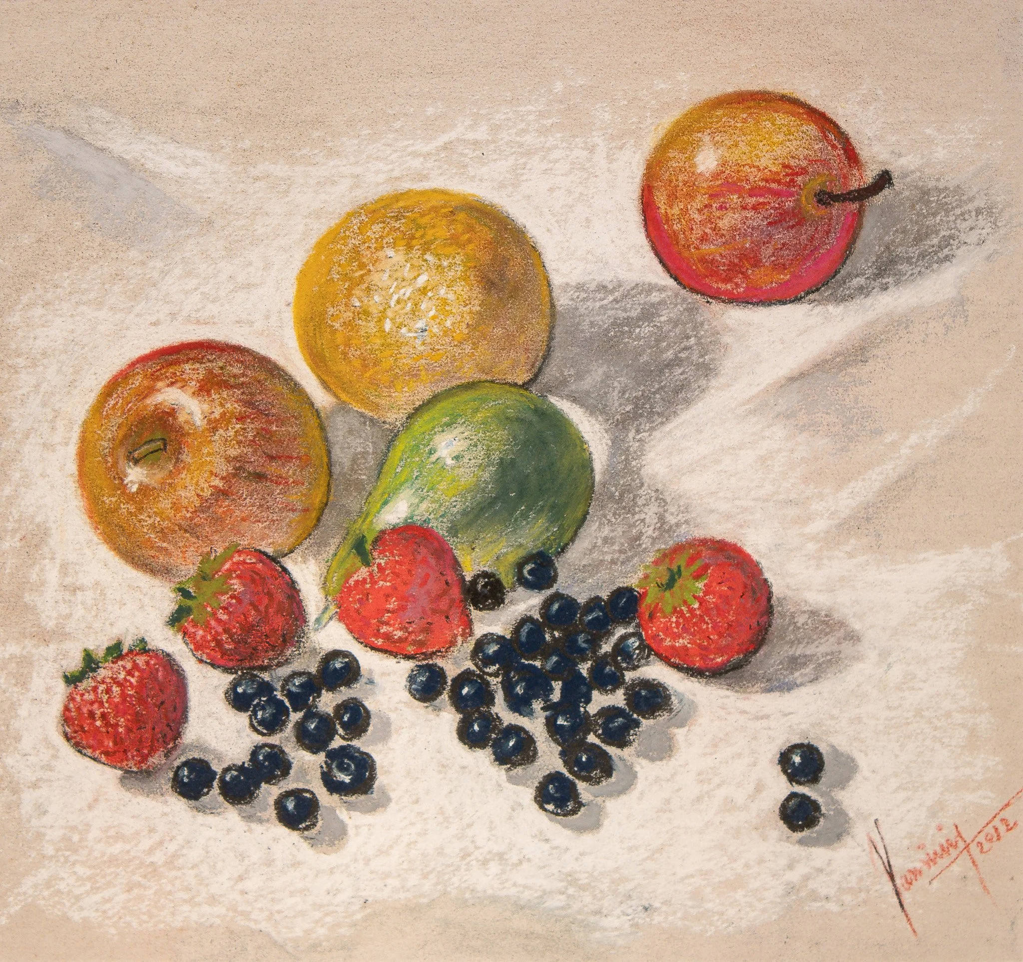 "Orchard I", pastel on paper, 9 × 9.5 in., 2012