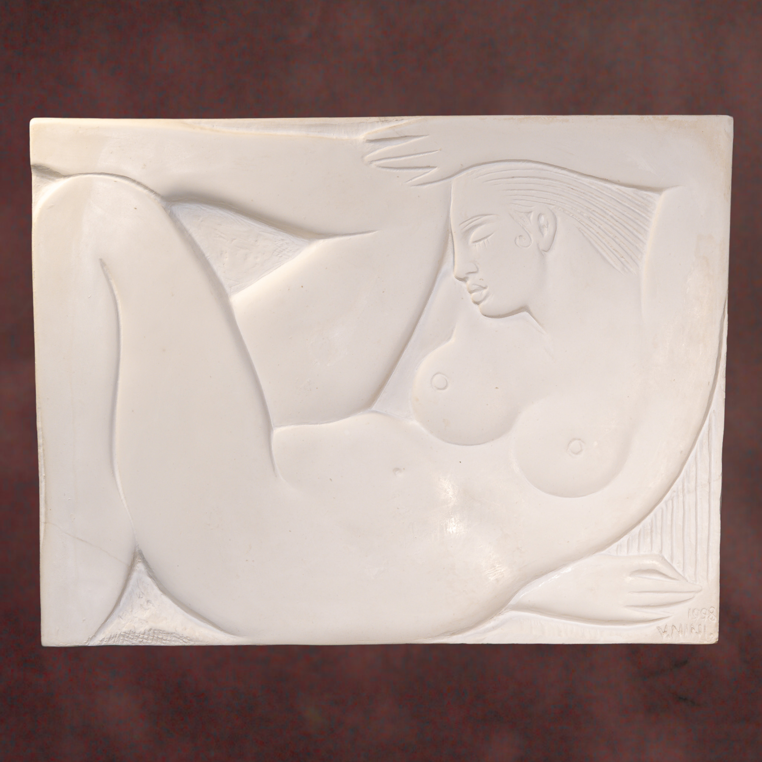 "Relief Studies", hydrostone, 13.5 × 16 in., 1998