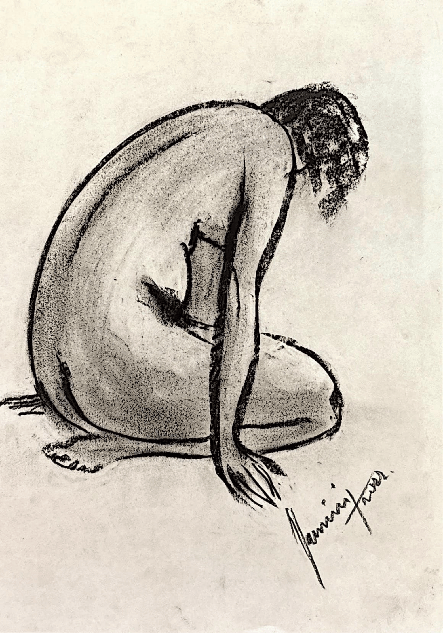 "Technical Warm-ups", charcoal on paper, 9 × 11.75 in., 2022