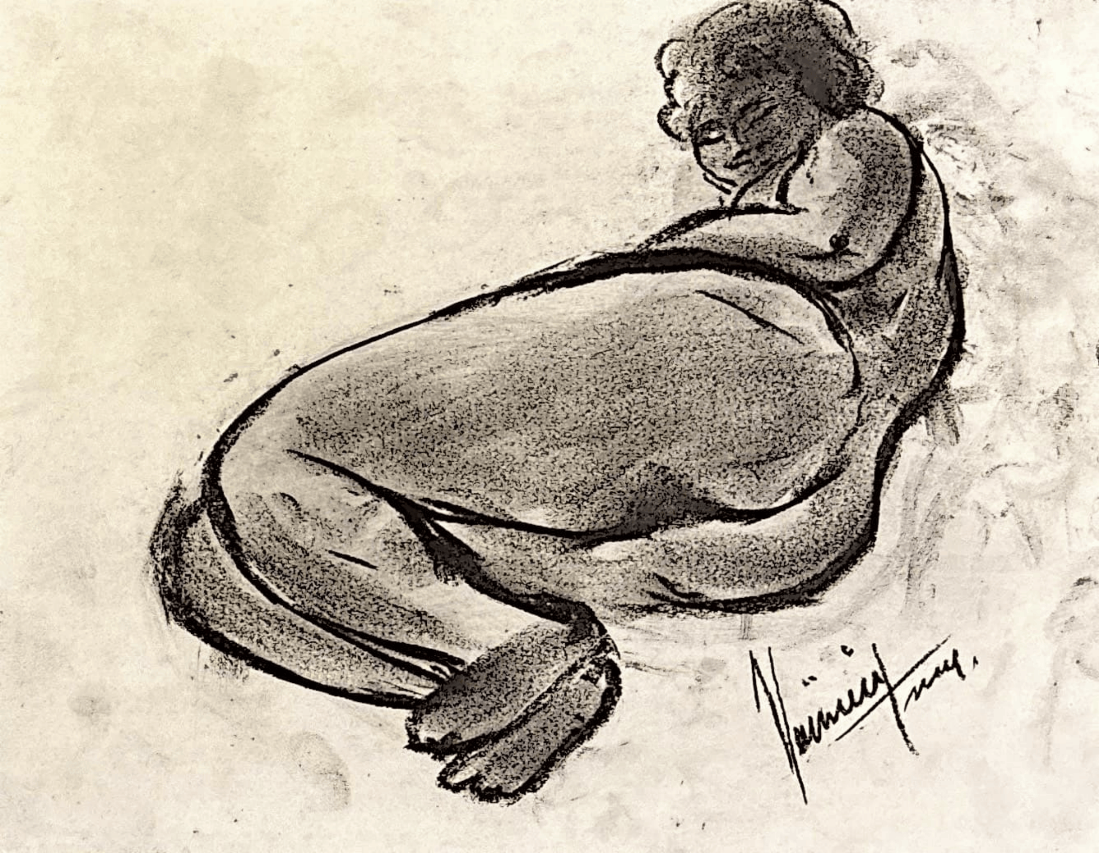 "Technical Warm-ups", charcoal on paper, 9 × 11.75 in., 2024