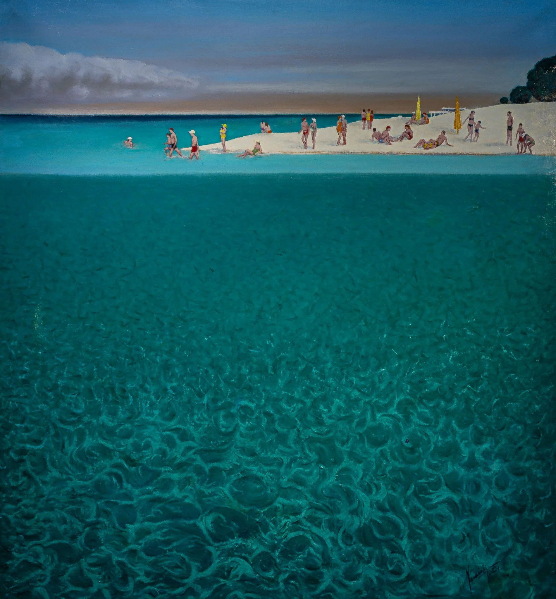 "How Small Are We", oil on canvas, 36 × 39 in., 2024