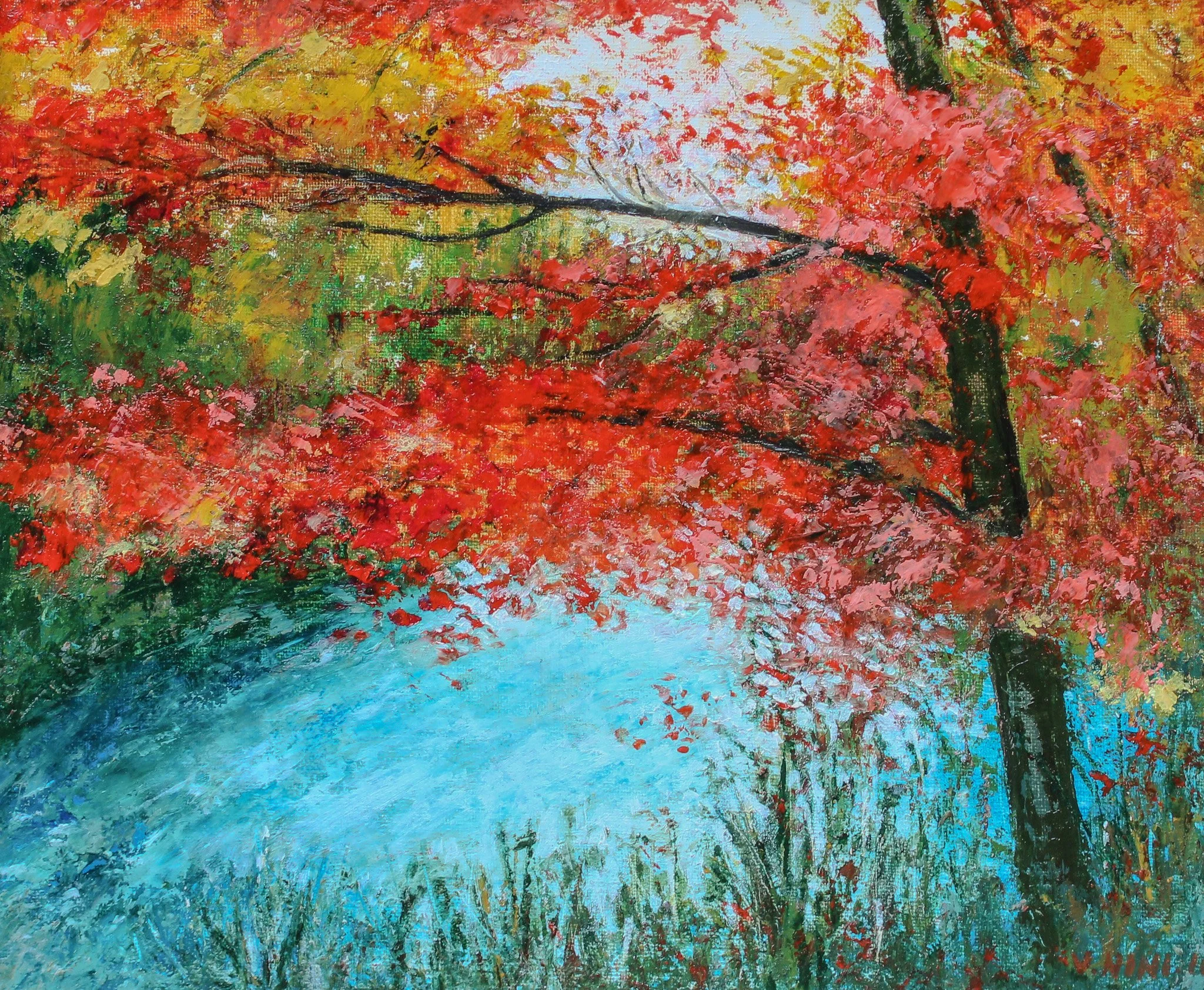 "Fire Meets Water", acrylic on canvas, 11 × 14 in., 2010