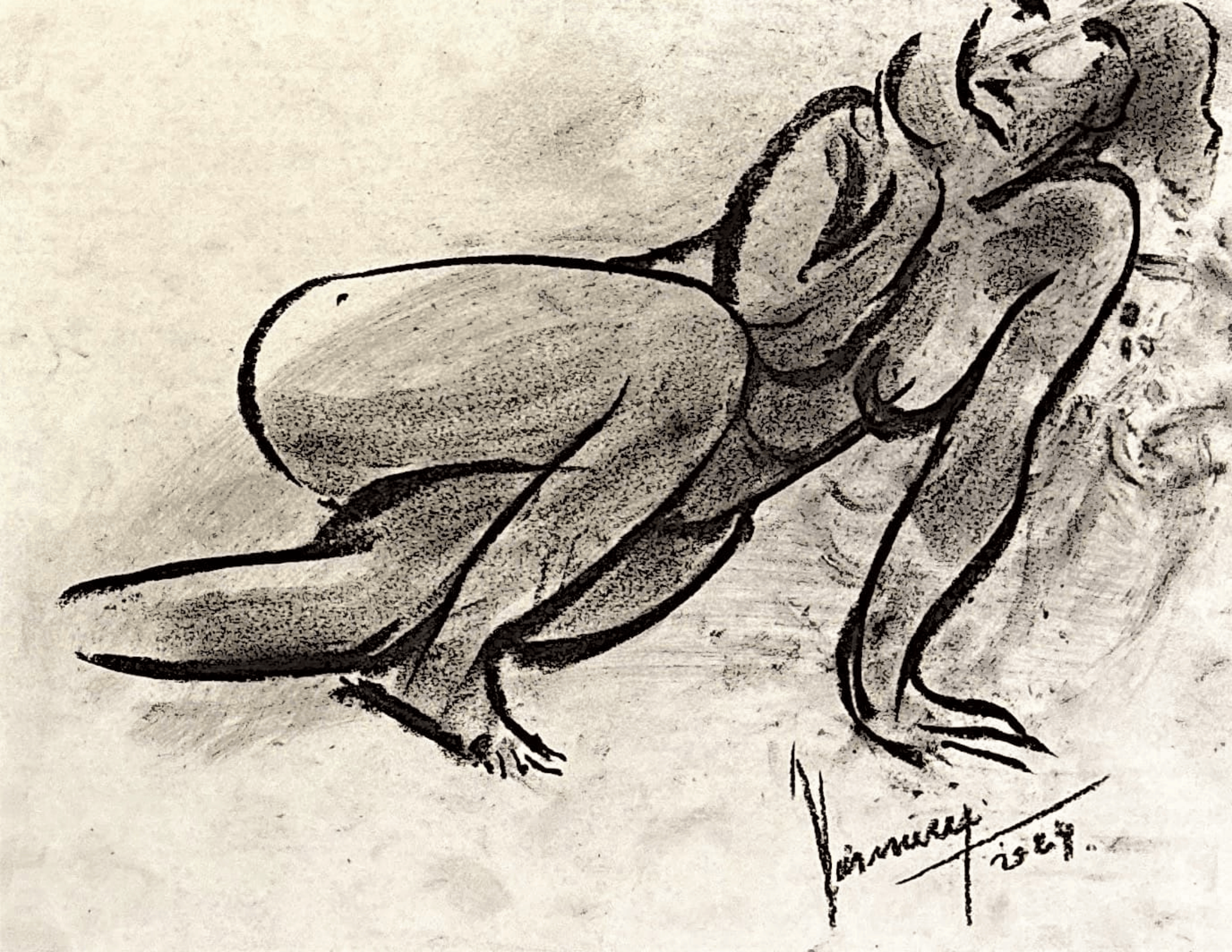 "Technical Warm-ups", charcoal on paper, 9 × 11.75 in., 2024