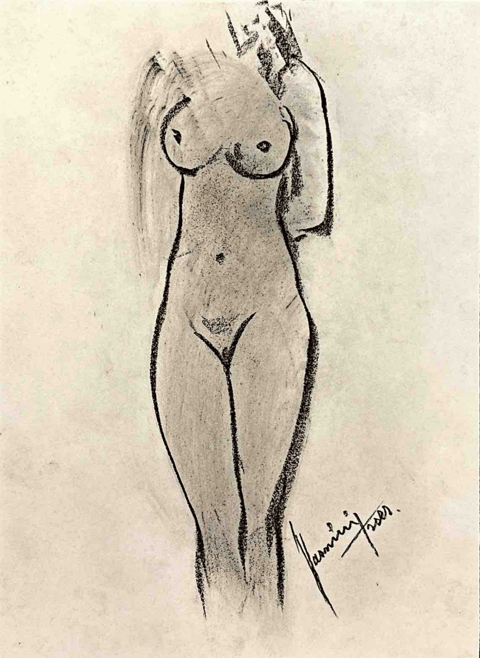 "Technical Warm-ups", charcoal on paper, 9 × 11.75 in., 2022