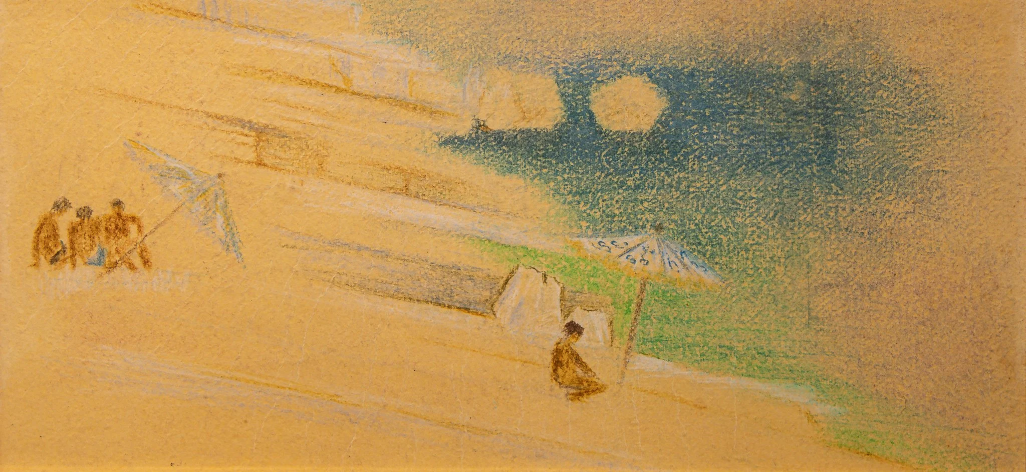 "Parasol", pastel on paper, 6.5 × 12 in., 1985