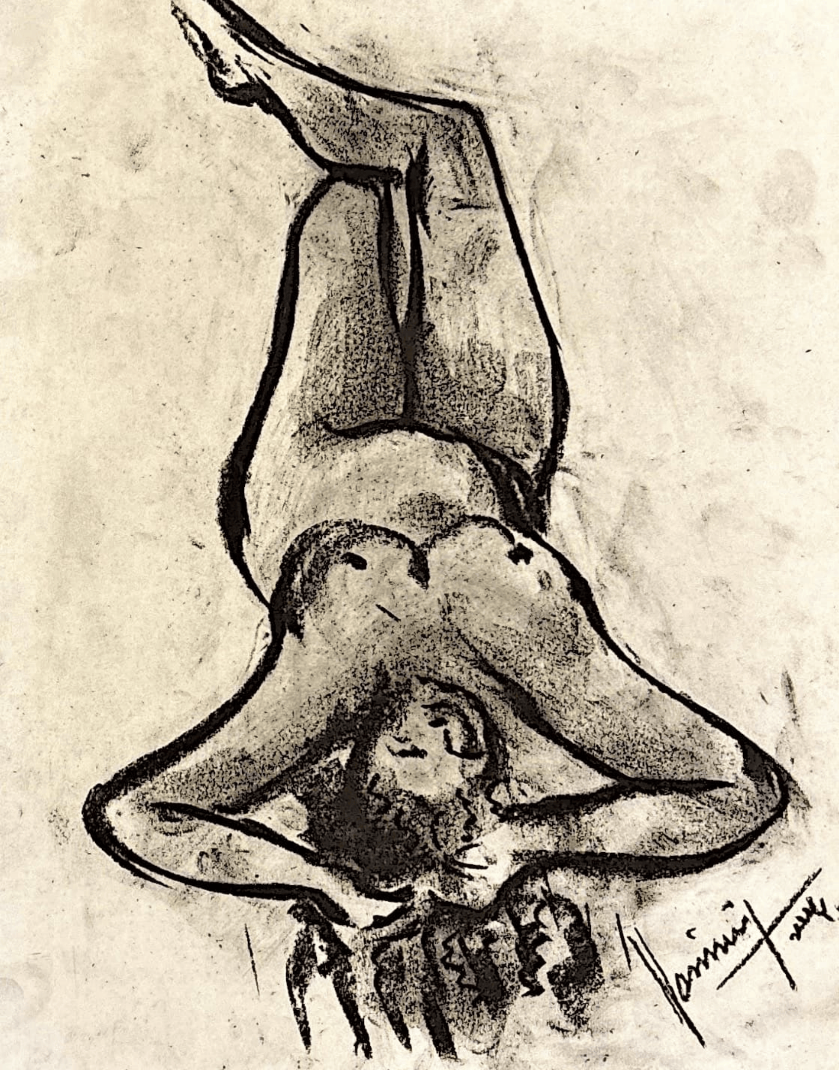 "Technical Warm-ups", charcoal on paper, 9 × 11.75 in., 2024