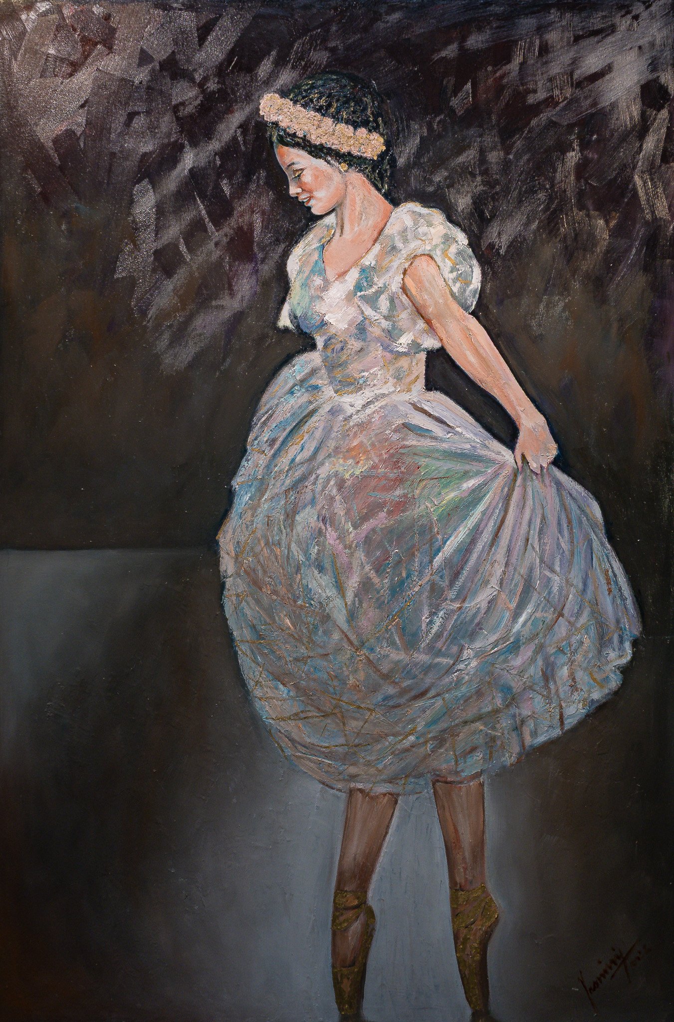 "Center Stage", oil on canvas, 24 × 36 in., 2022