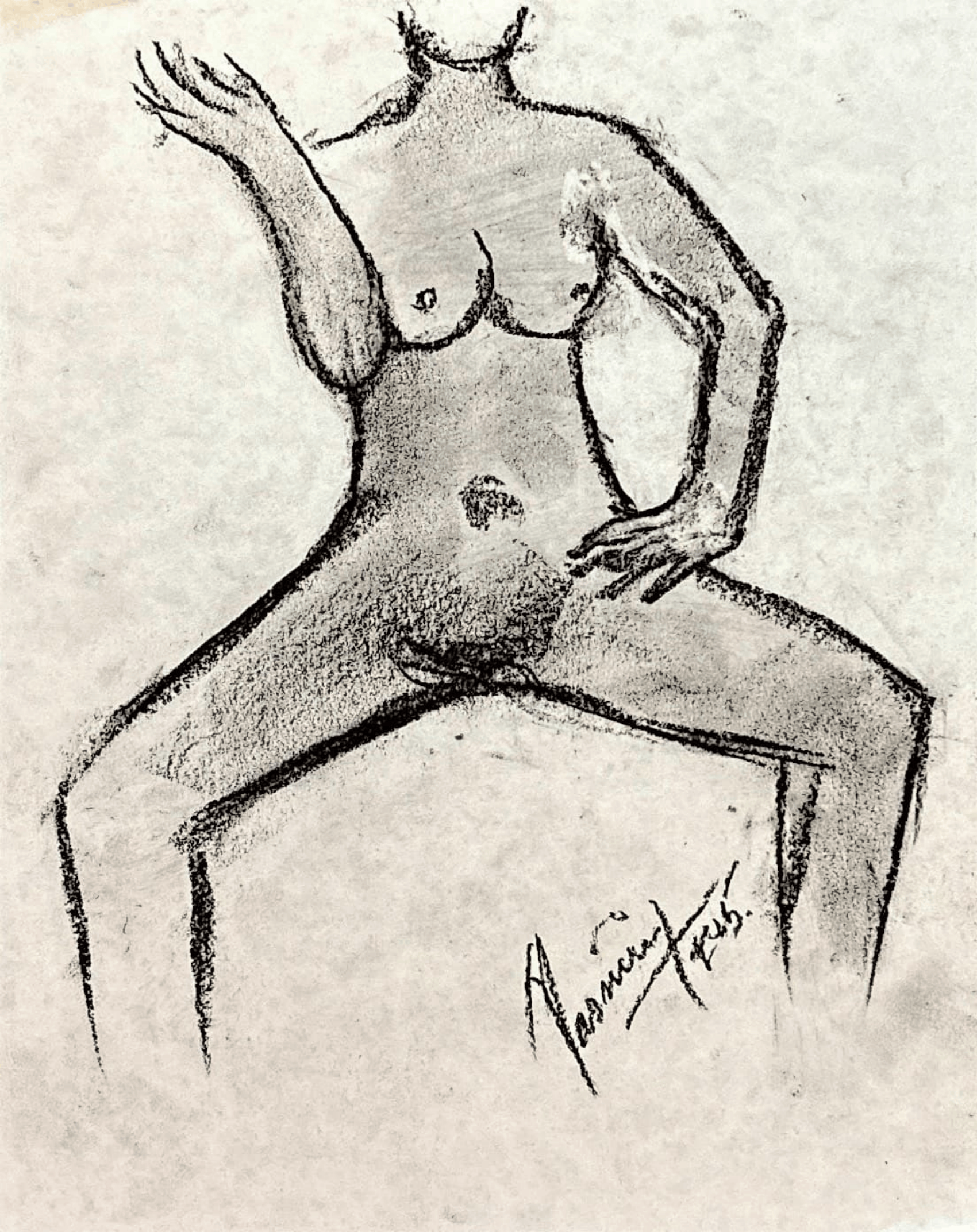 "Technical Warm-ups", charcoal on paper, 9 × 11.75 in., 2025