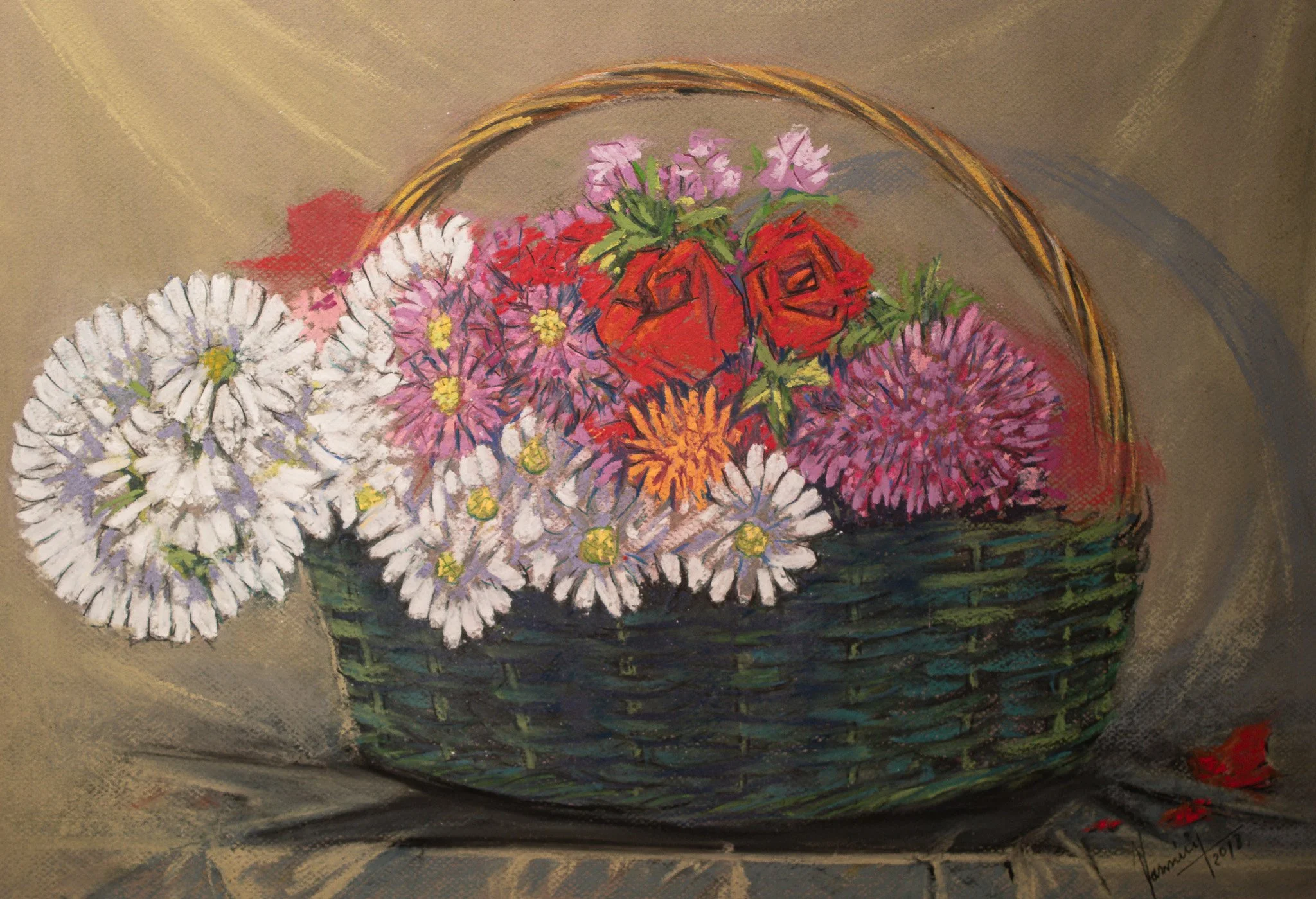 "Wicker", pastel on paper, 16 × 23 in., 2018