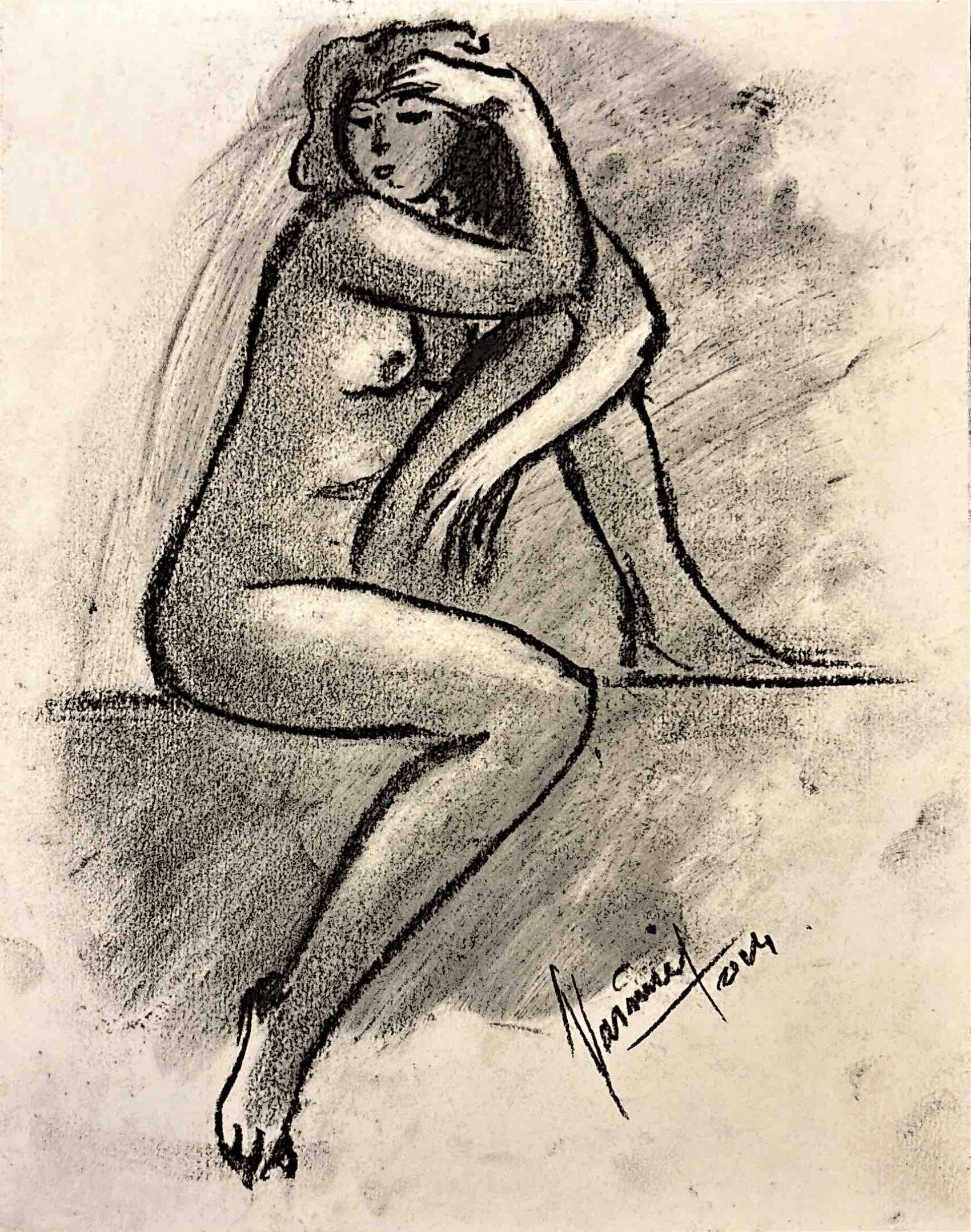 "Technical Warm-ups", charcoal on paper, 9 × 11.75 in., 2024