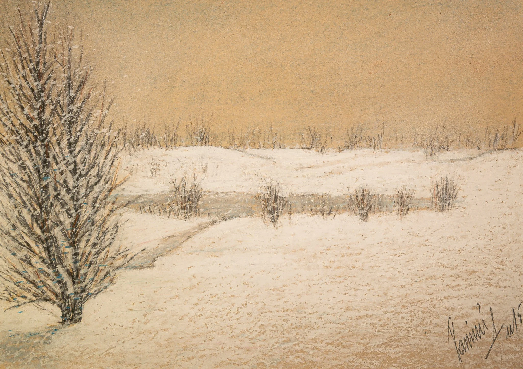 "Pale Boundary", pastel on paper, 9 × 12 in., 2015