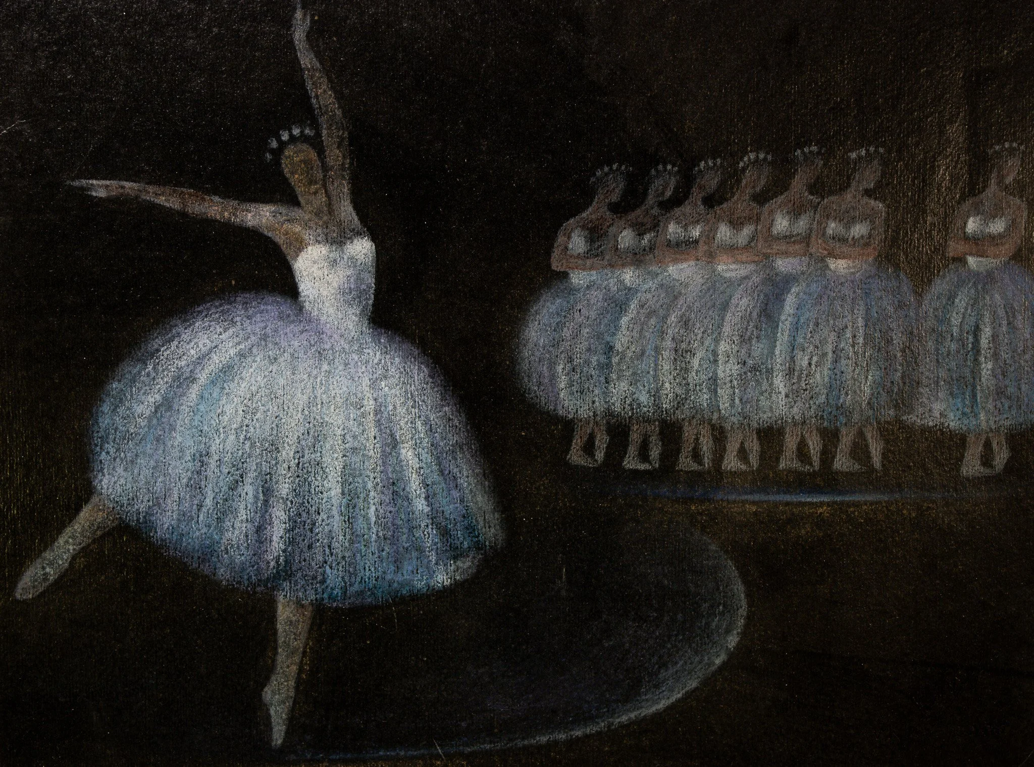 "En Pointe", pastel on paper, 13.5 × 18.5 in., 1993