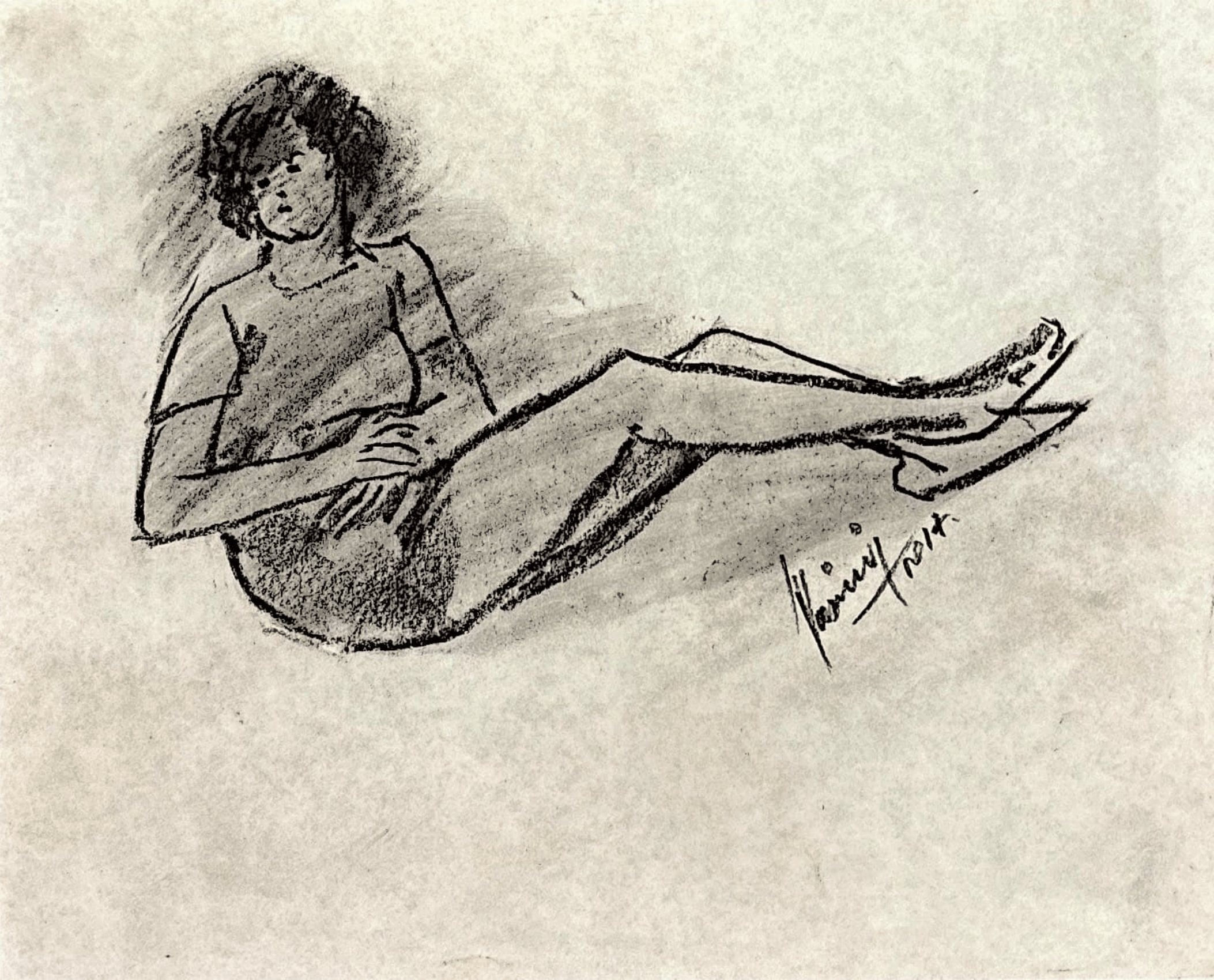 "Technical Warm-ups", charcoal on paper, 9 × 11.75 in., 2017