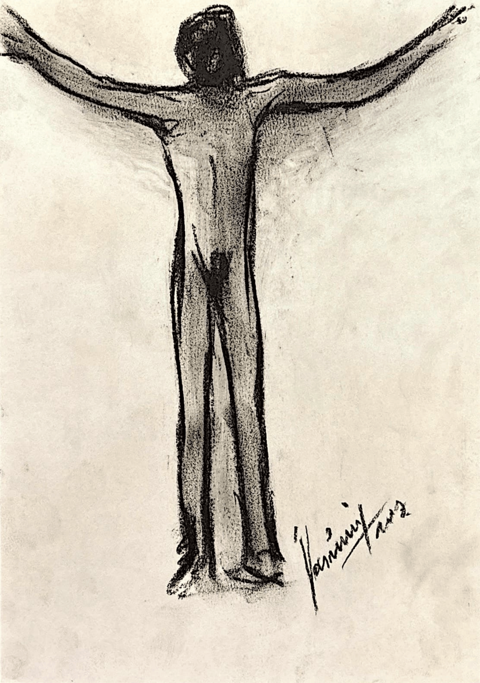 "Technical Warm-ups", charcoal on paper, 9 × 11.75 in., 2023