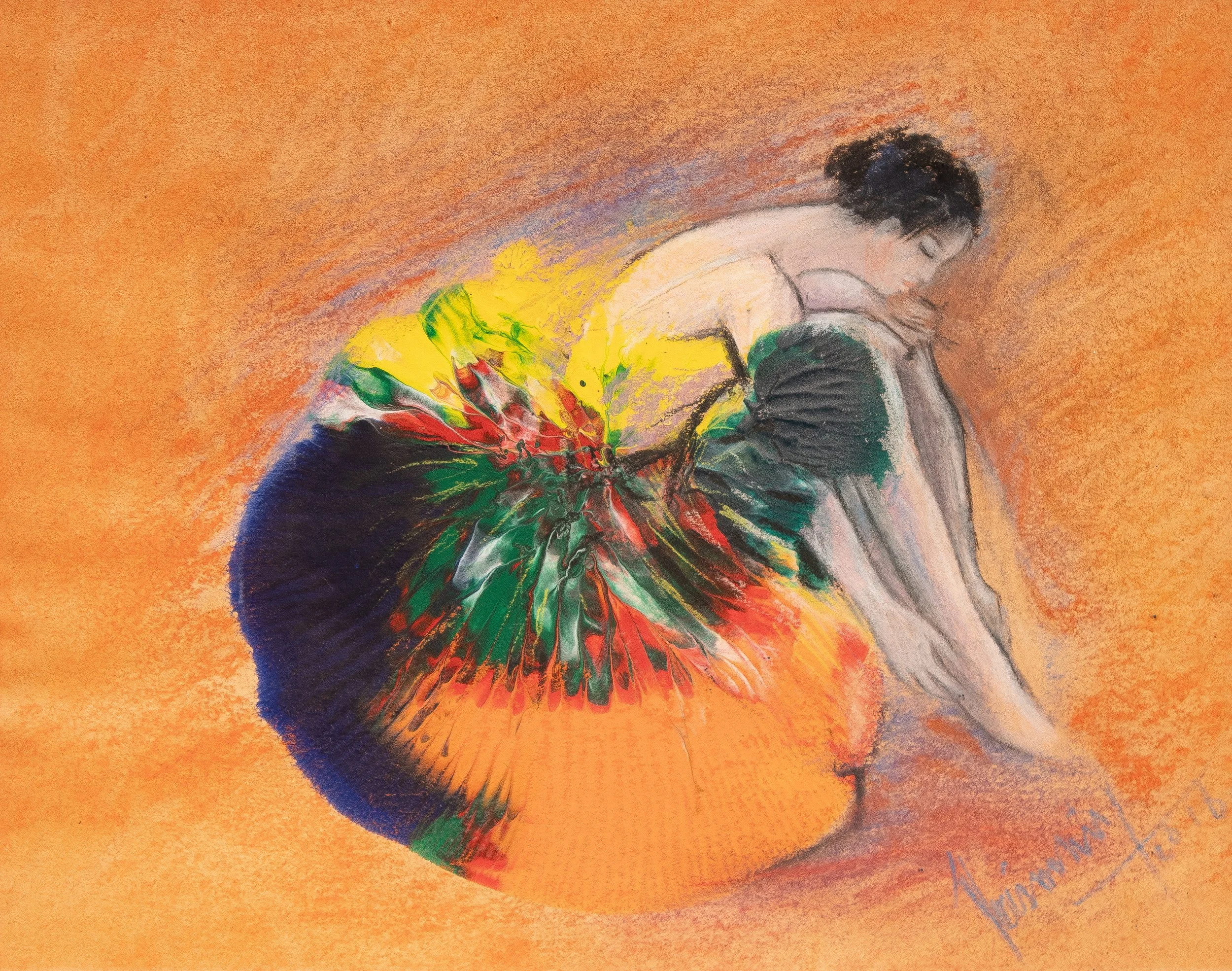 "Prismatic Muse Series", mixed media on paper, 8 × 10 in., 2016