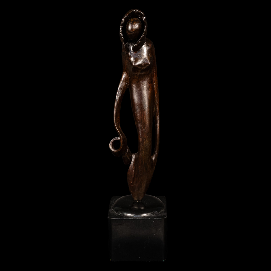 "The Curl", wood on wood base, 18 × 5 × 4 in., 2012
