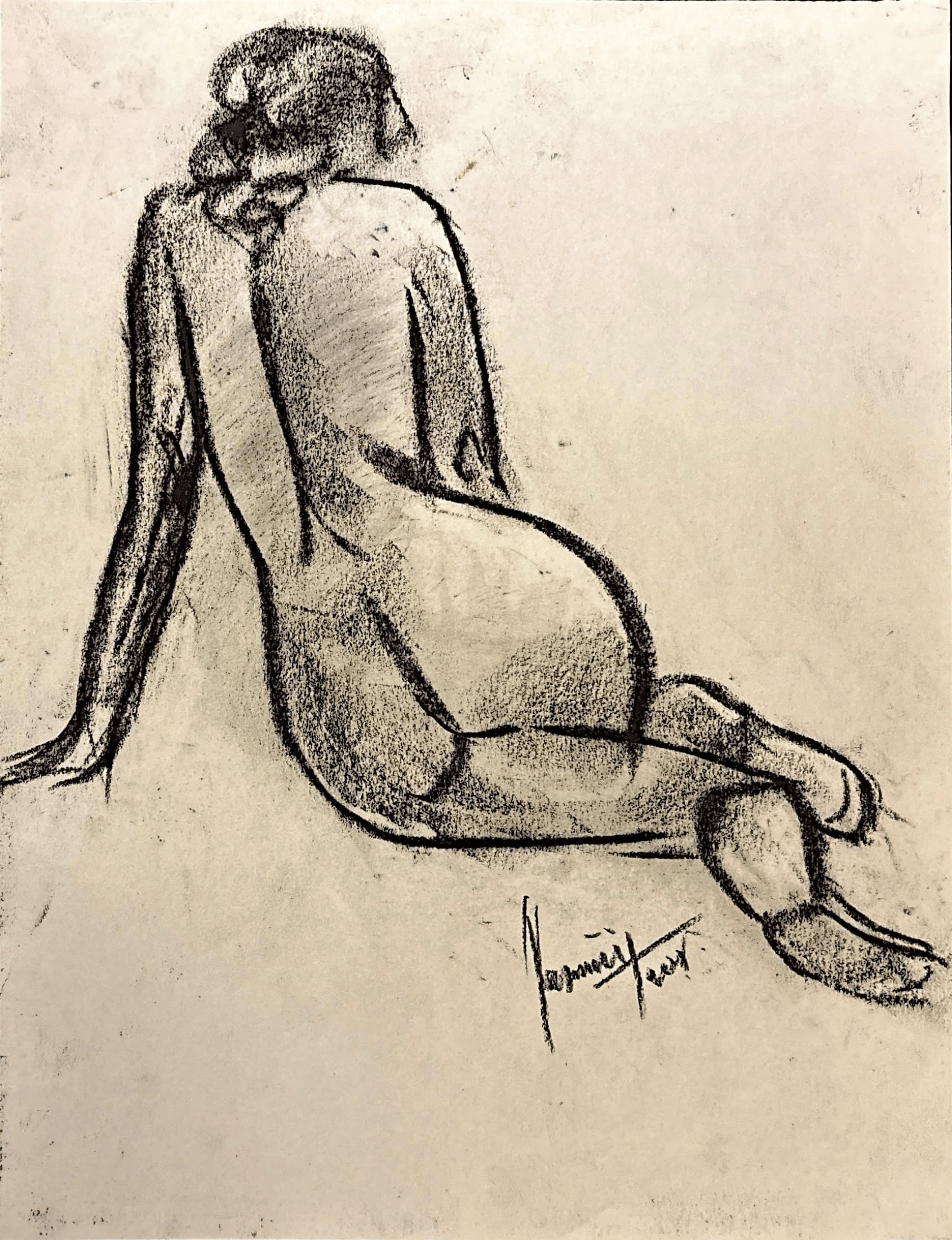 "Technical Warm-ups", charcoal on paper, 9 × 11.75 in., 2025