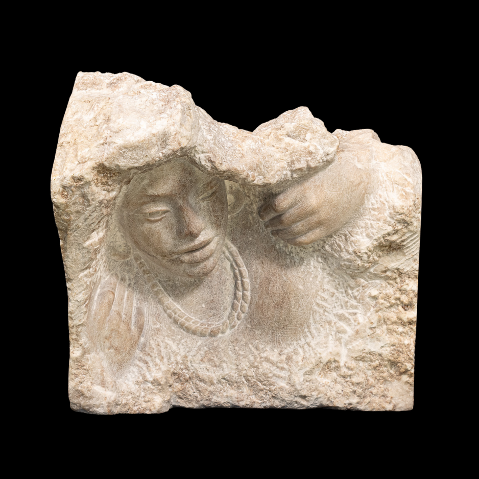 "Persisting", natural stone, 8 × 8 × 4.5 in., 2025