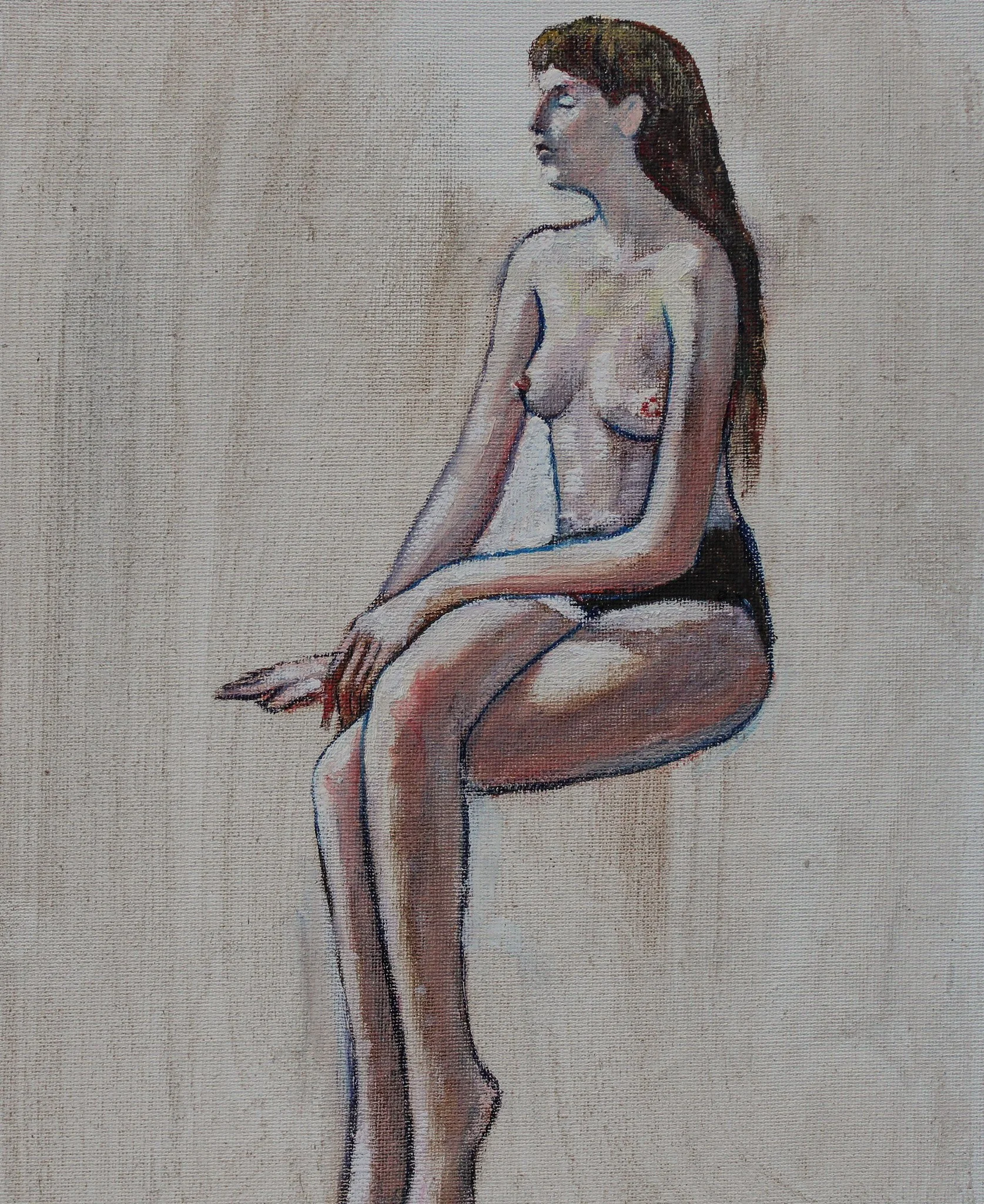 "Poised", acrylic on canvas, 10 × 13 in., 2018