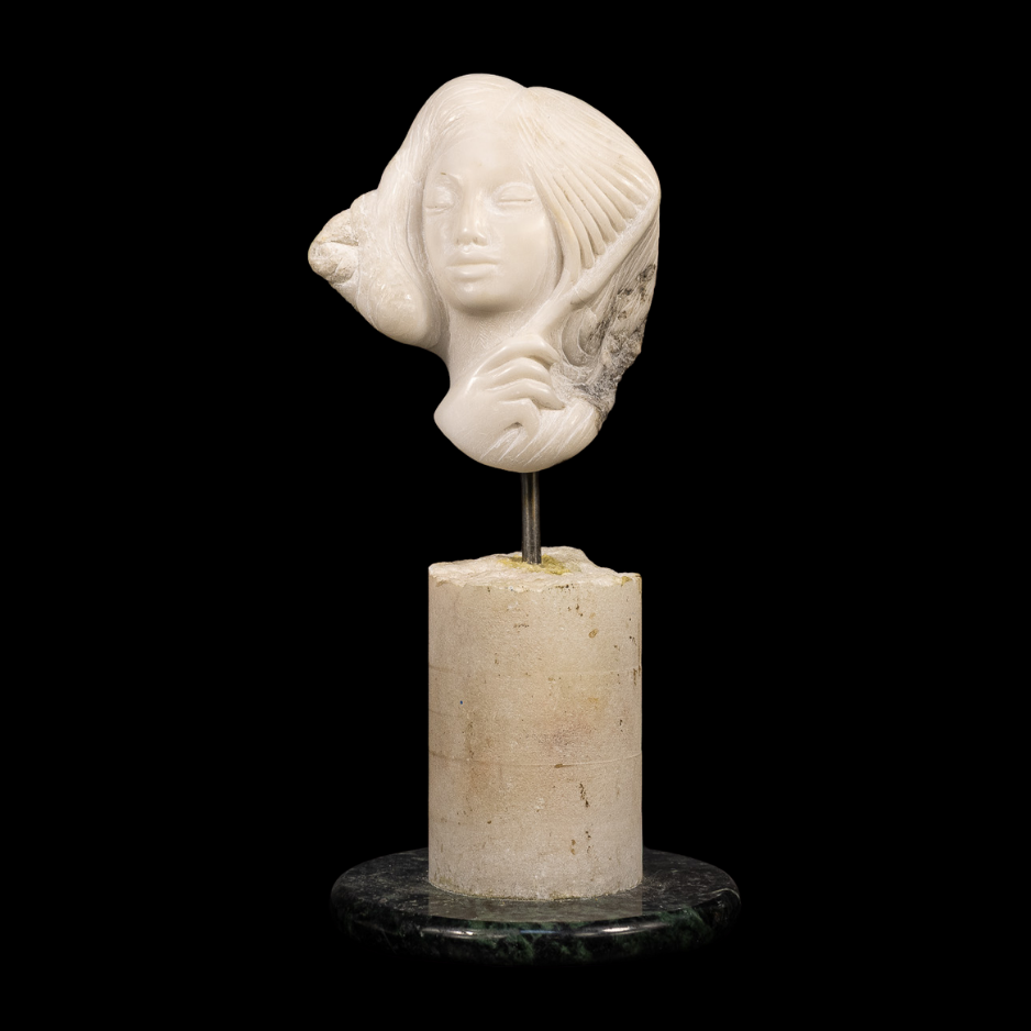 "Reverie", marble on marble base, 8 × 4 × 2.5 in., 1998