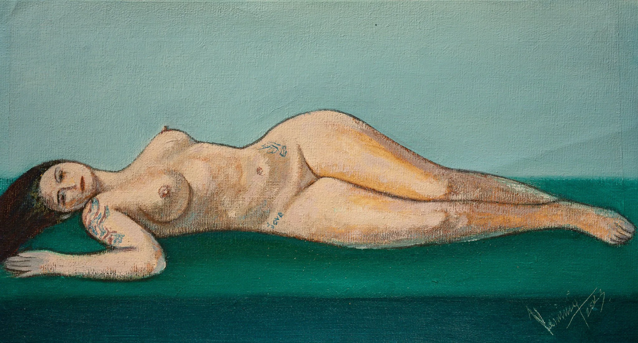 "Live Figure Studies", oil on canvas, 9 × 16 in., 2023